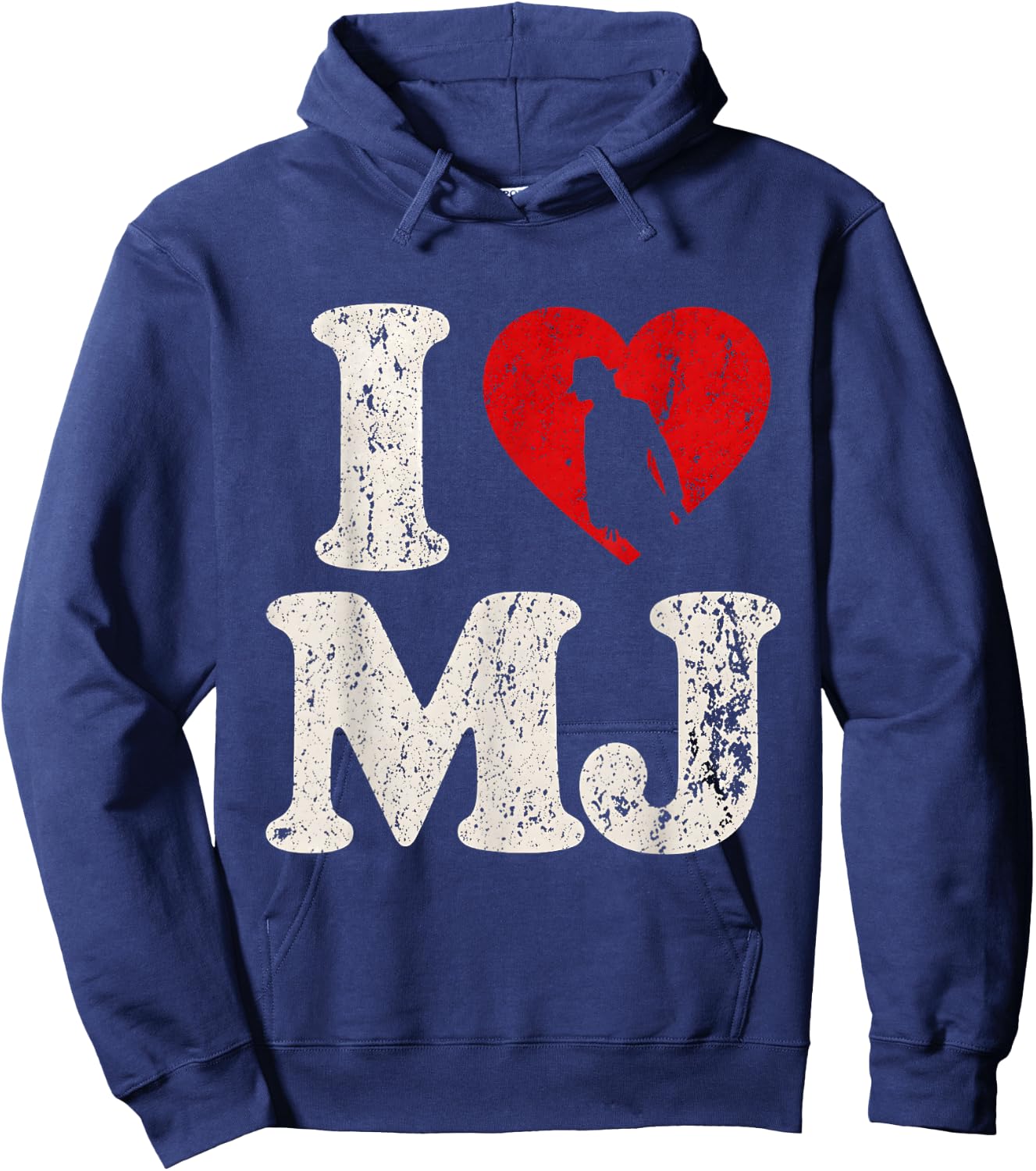 Retro I Love MJ Shirt, I Heart MJ Vintage Hoodie - Hoodie | Navy