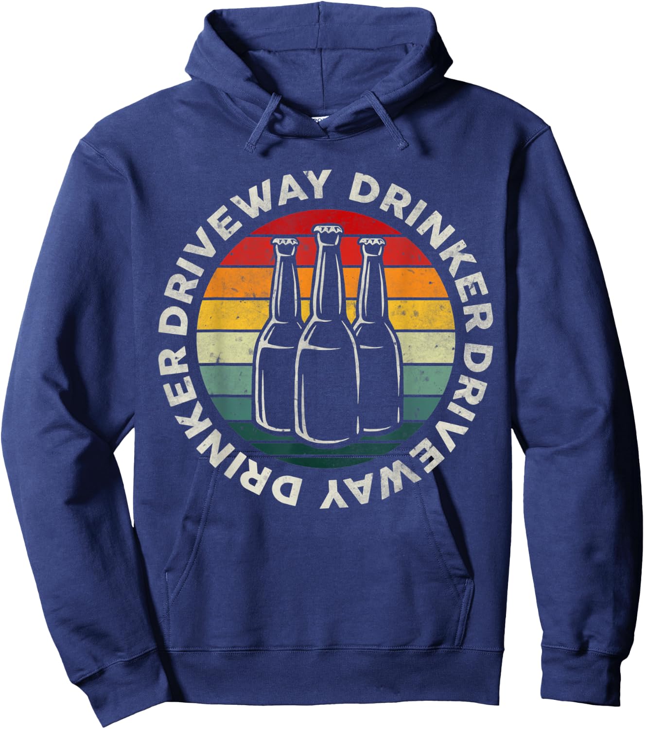 Vintage Retro Driveway Drinker Beer Drinking Funny Party Gif Hoodie - Hoodie | Navy