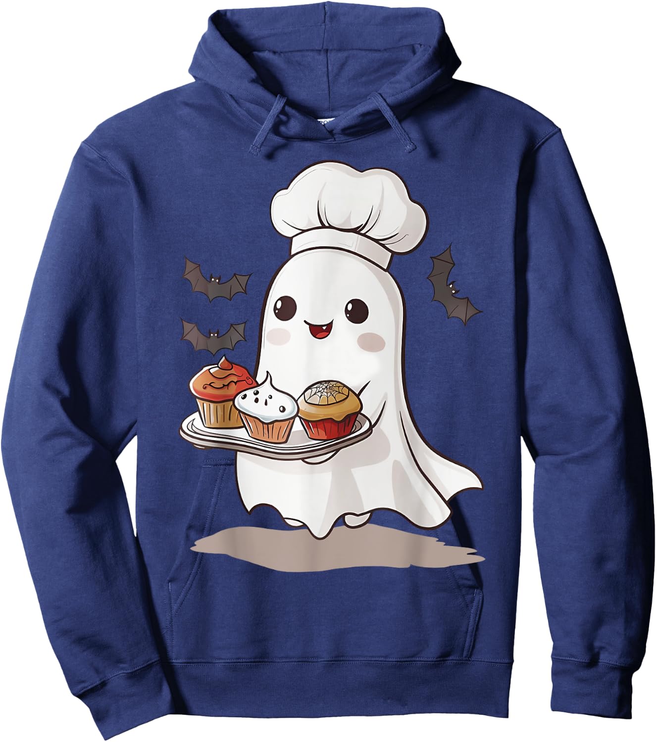 Cute Ghost Chef Baker Halloween Spooky Baking Costume Hoodie - Hoodie | Navy