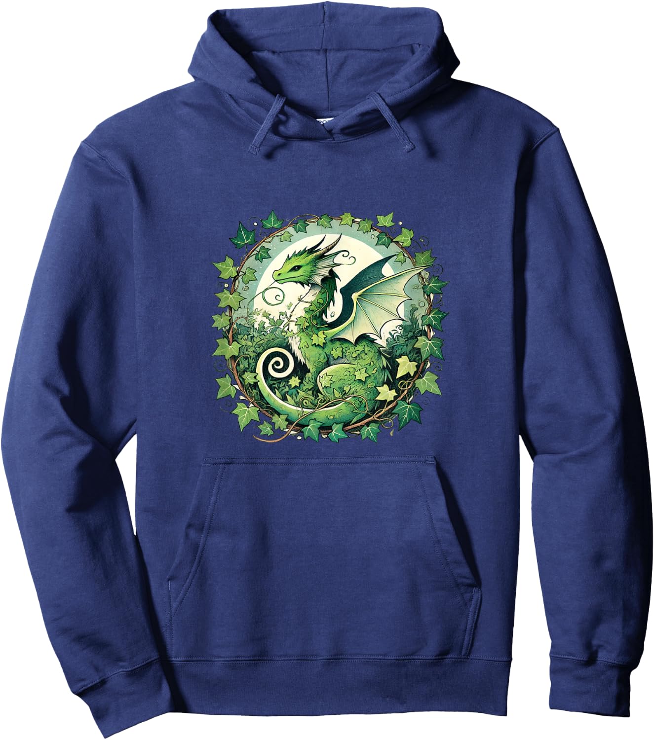 Green Ivy Dragon Nature lovers english ivy dragons Hoodie - Hoodie | Navy
