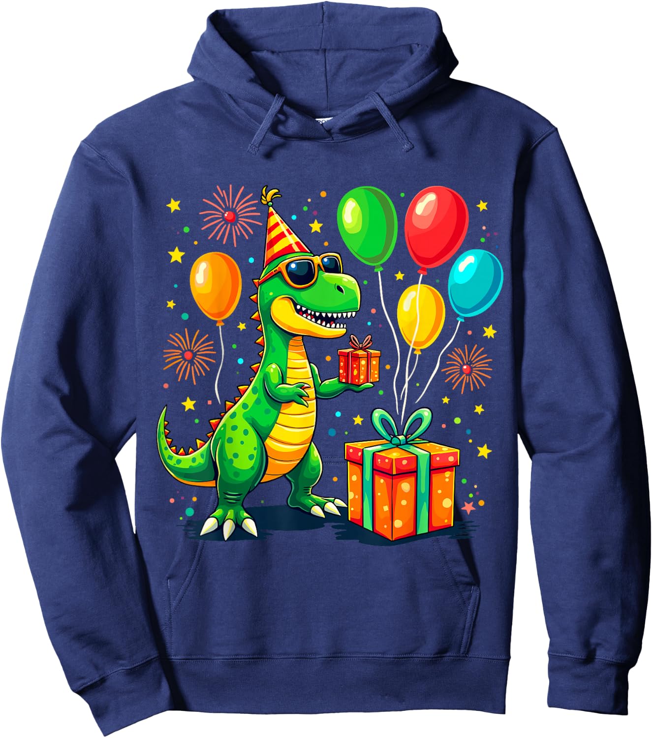 T-Rex Birthday Party Dinosaur Hoodie - Hoodie | Navy