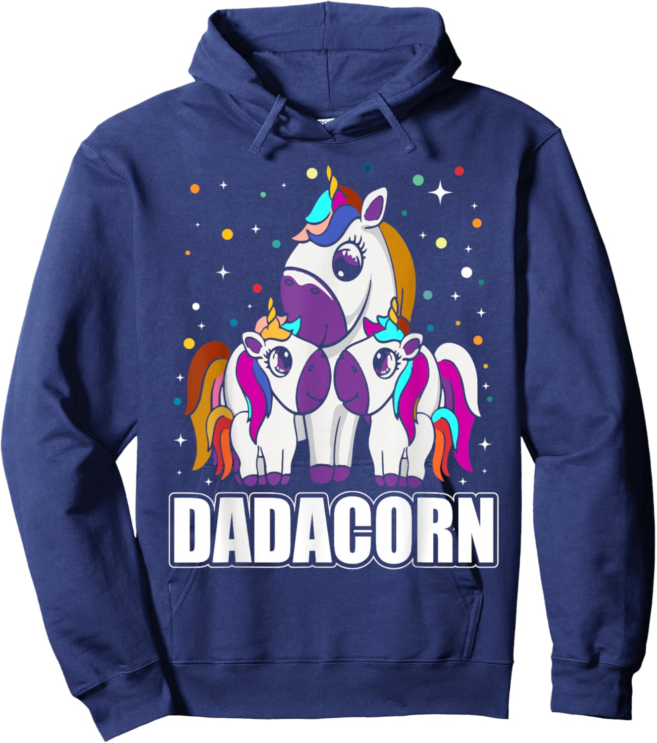 Dadacorn Daddy Unicorn 2 Kids Fathers Day Papa Hoodie - Hoodie | Navy
