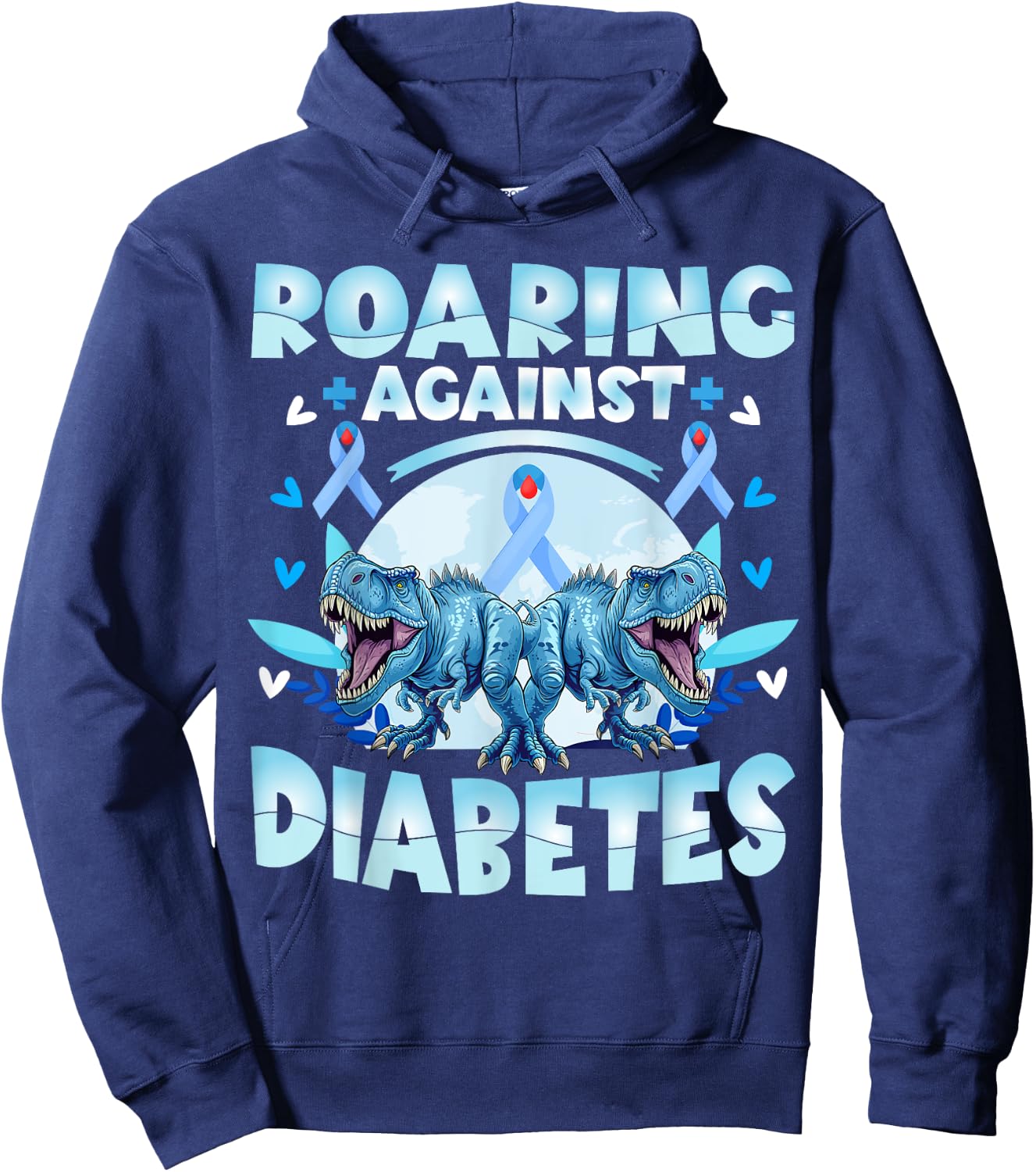 T1d Diabetes Awareness Kids T-Rex Hoodie - Hoodie | Navy