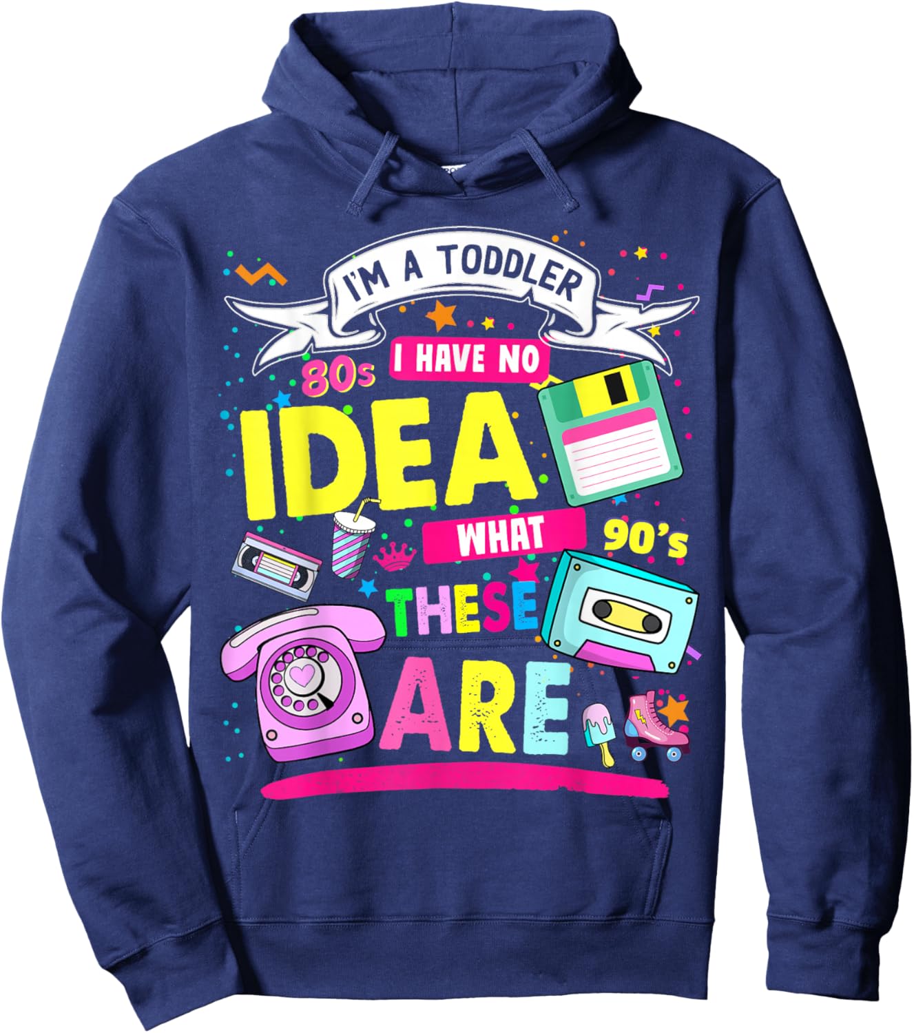 80s Outfit Ideas for Toddlers & Kids 80s Nostalgia Hoodie - Hoodie | Navy