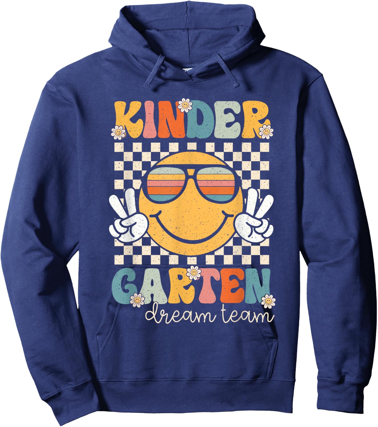 KinderGarten Dream Team Smile Retro Back To School Kinder Hoodie - Hoodie | Navy