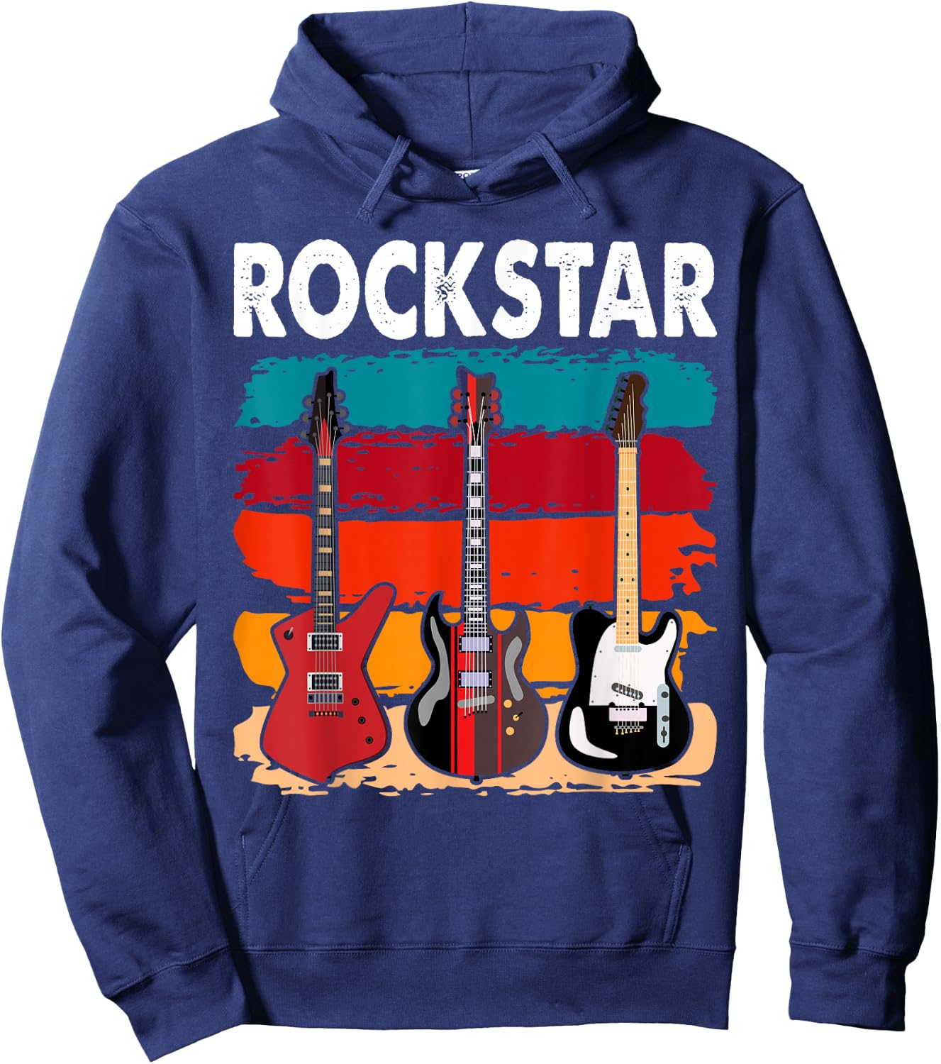 Rockstar Kids Vintage Guitar Hoodie - Hoodie | Navy