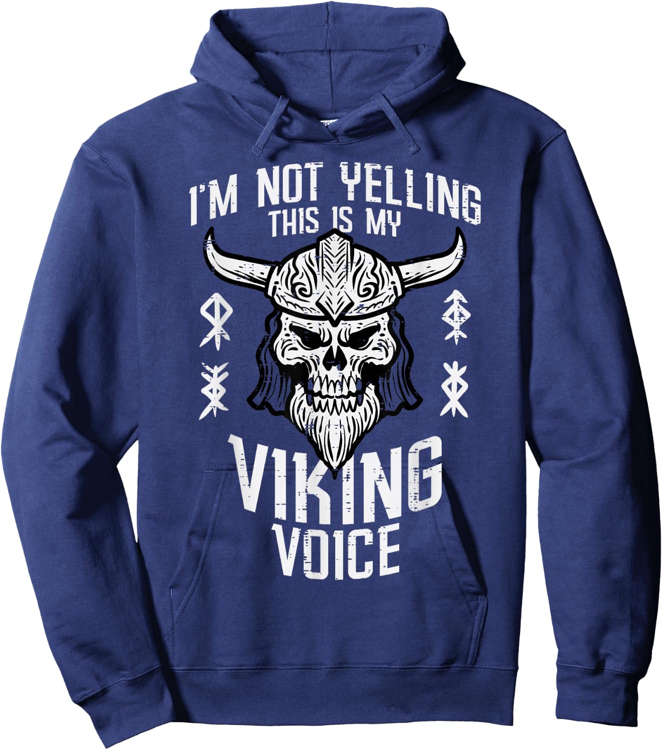 Not Yelling This Is My Viking Voice Funny Mom Dad Men Women Hoodie - Hoodie | Navy