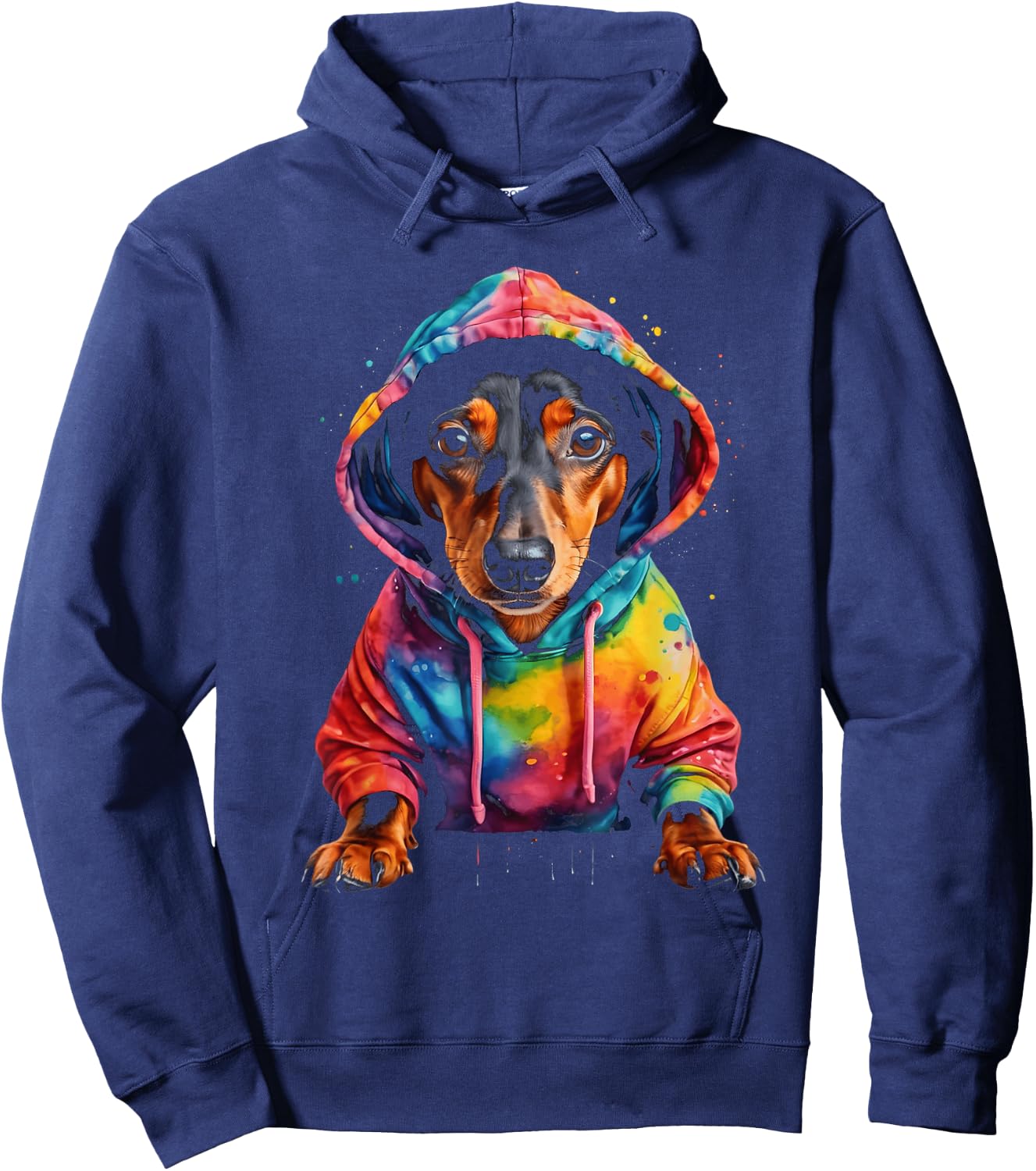 Dachshund Weenie Wiener Weiner Dog Funny Art Graphic Men Women Kids Hoodie - Hoodie | Navy