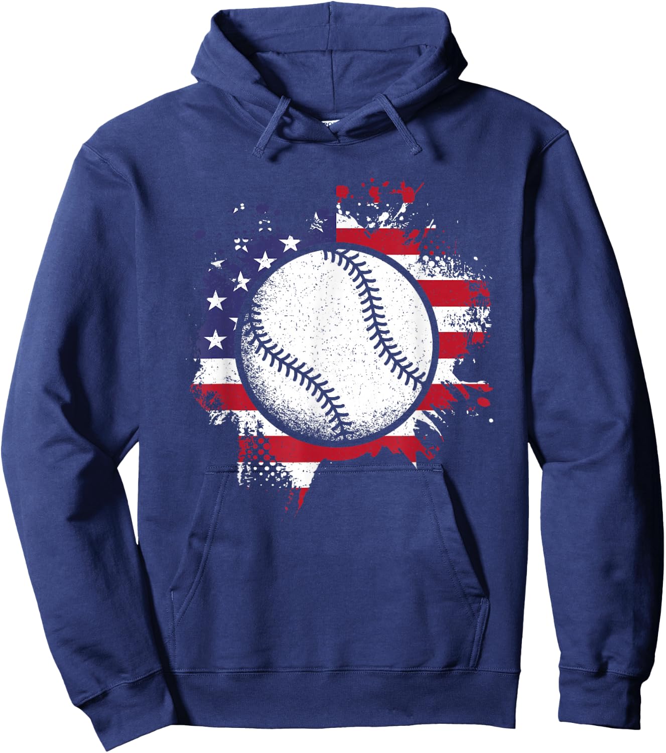 Baseball American Flag Vintage Baseball Lover Men Women Kids Hoodie - Hoodie | Navy