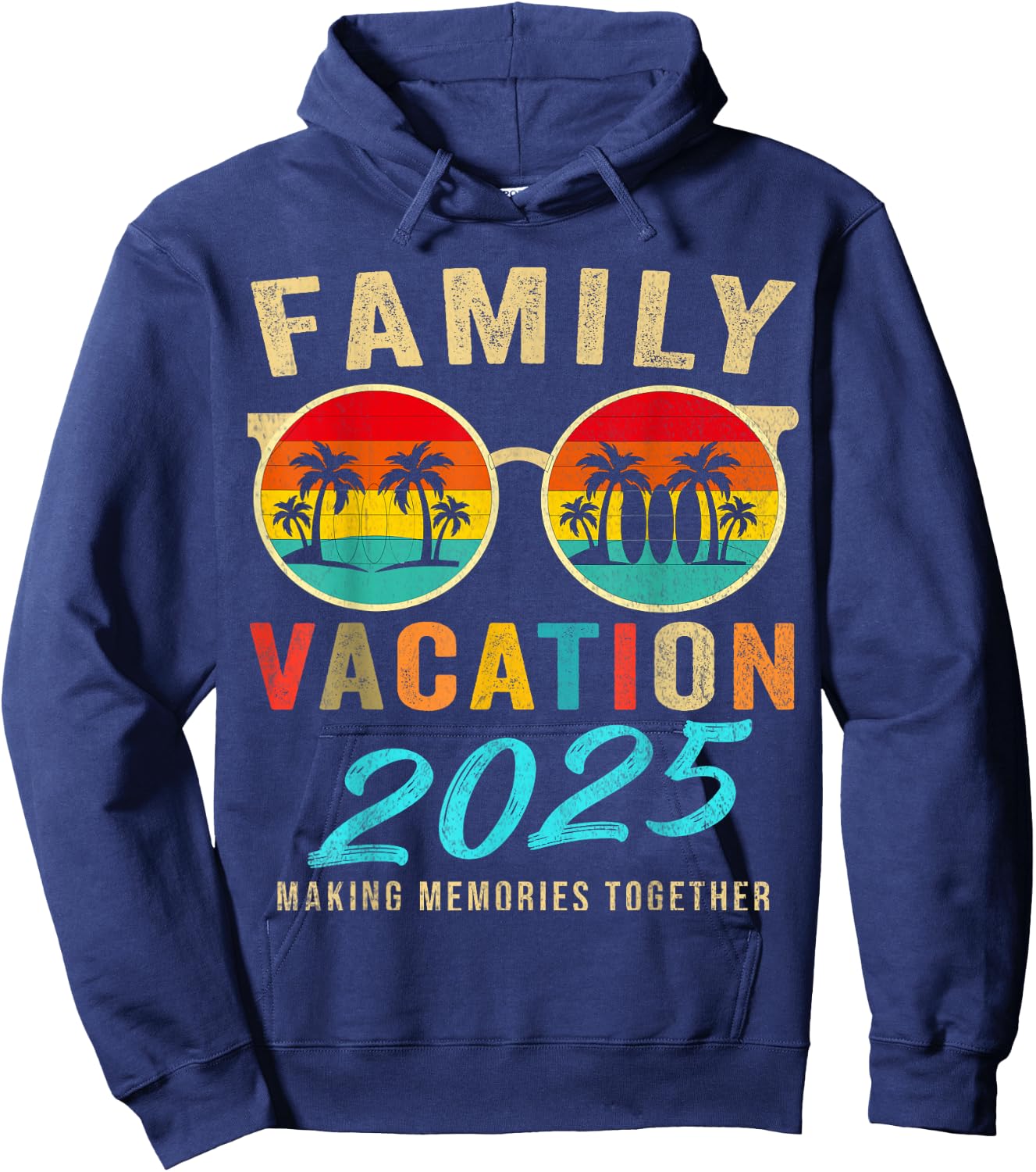 Family Vacation 2025 Beach Matching Summer Vacation 2025 Hoodie - Hoodie | Navy