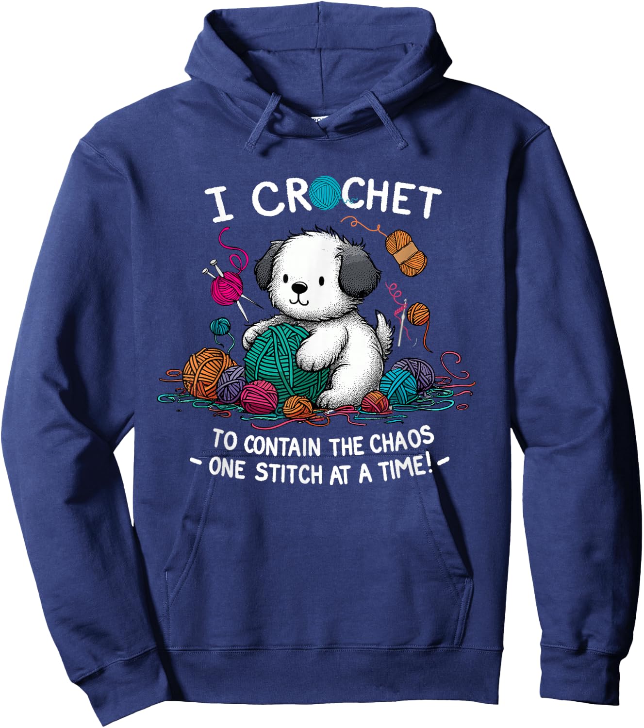 Funny Graphic for Yarn Crochet Lovers Dog Theme Mom Hoodie - Hoodie | Navy