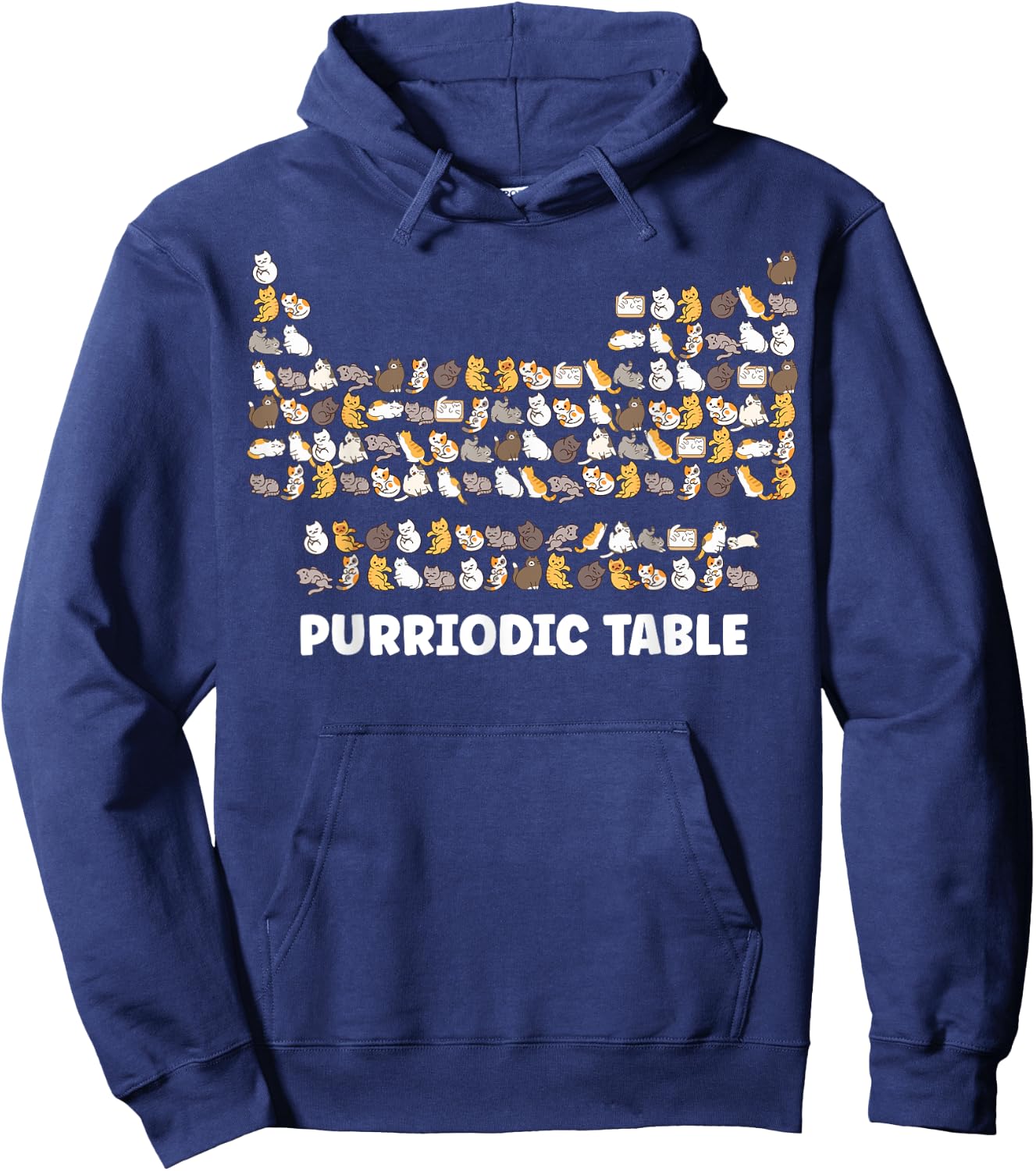 Cat Periodic Table Chemistry Science Gifts for Cat Dad Mom Women Kids Hoodie - Hoodie | Navy