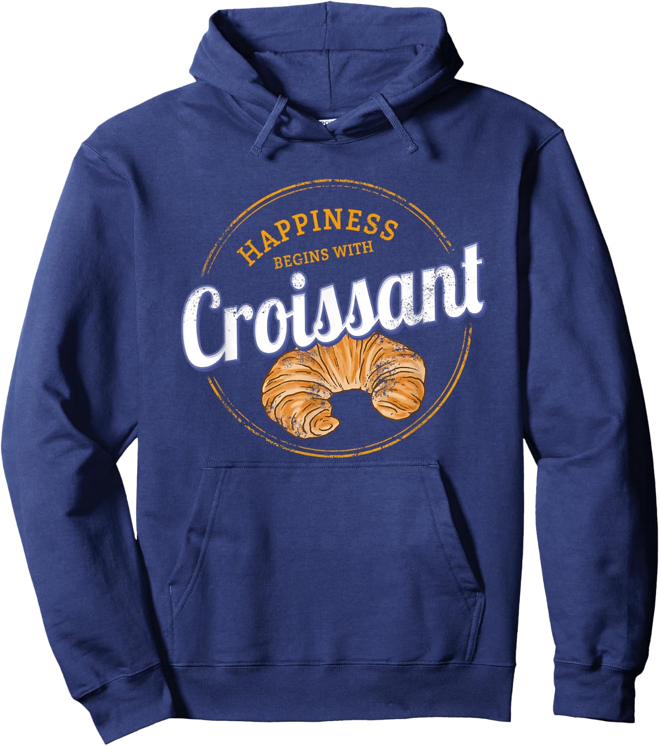 Croissant Snack Vintage France Retro Breakfast Souvenir Hoodie - Hoodie | Navy