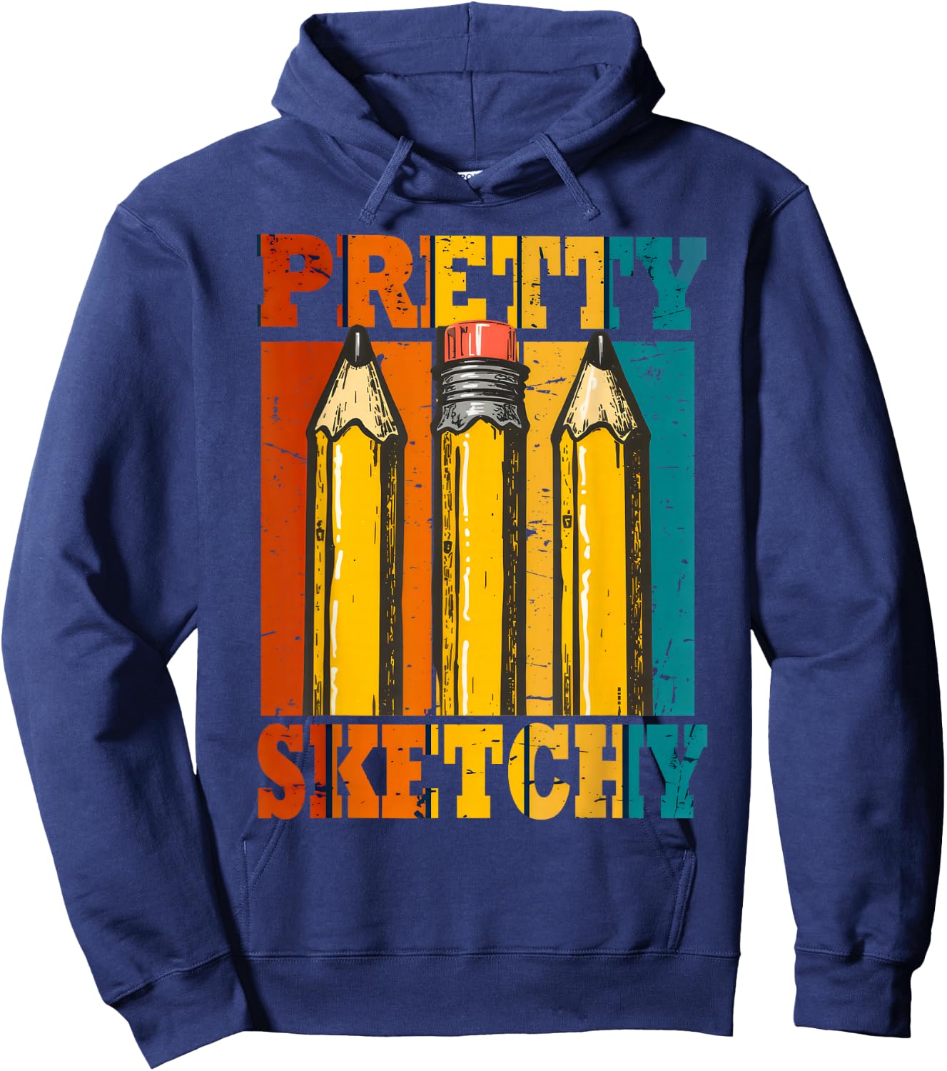 Pretty Sketchy Pencils Sketch Sketching Paint Hoodie - Hoodie | Navy