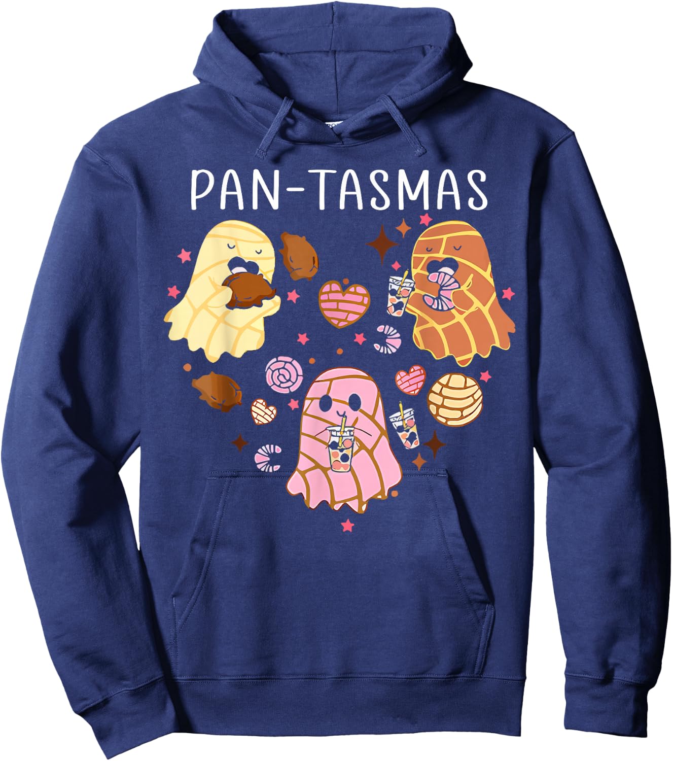 Pantasmas Ghost Funny Spooky Conchas Mexican Ghost Halloween Hoodie - Hoodie | Navy