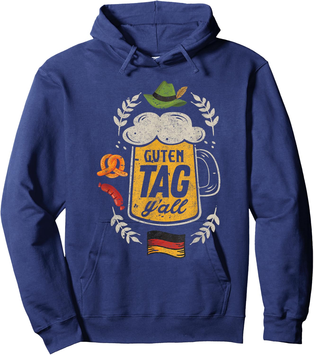 Guten Tag Y'all German Shirt Oktoberfest Beer Men Women Hoodie - Hoodie | Navy