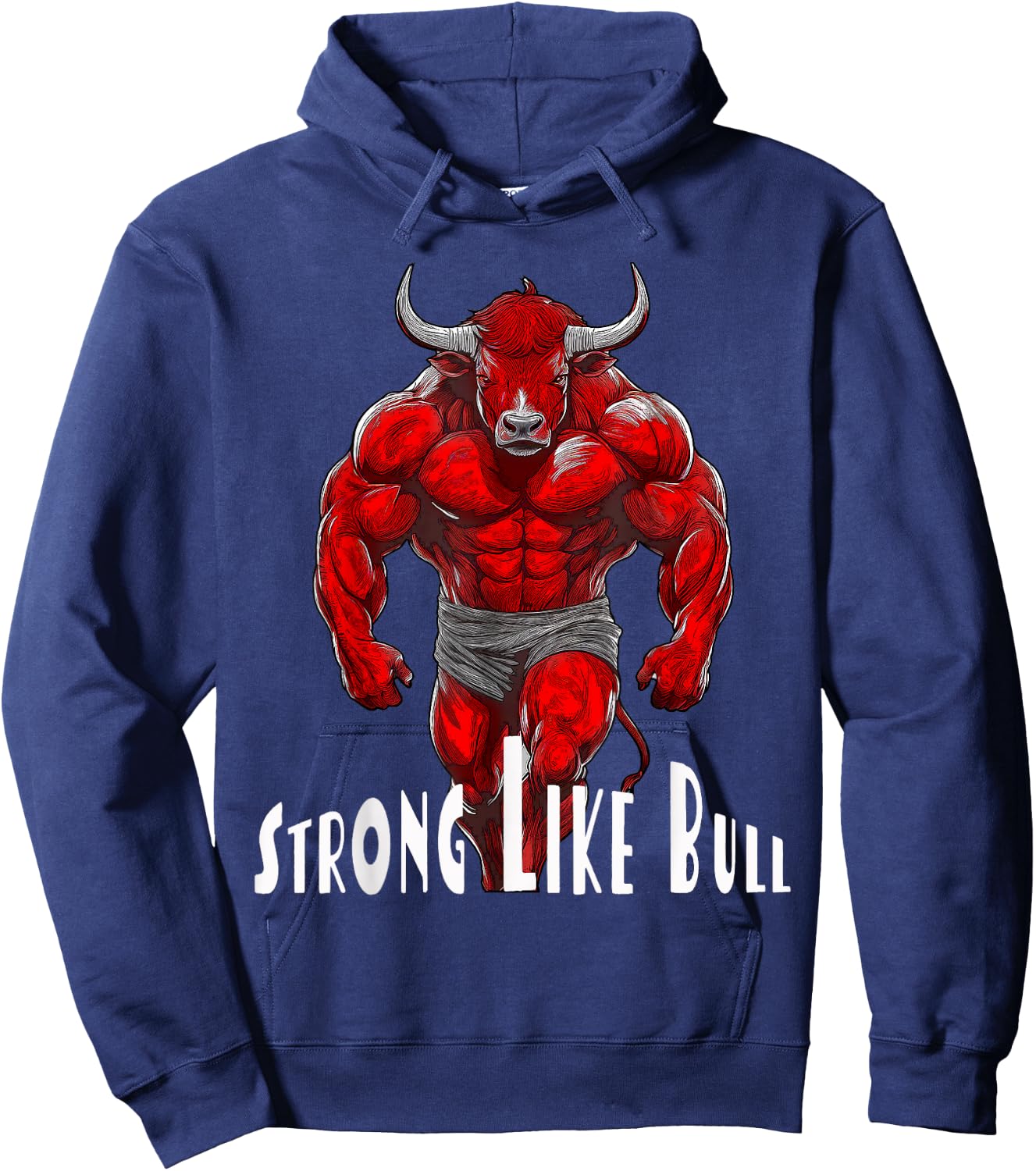 Strong Like A Bull Powerlifting Bodybuilding Workout Hoodie - Hoodie | Navy