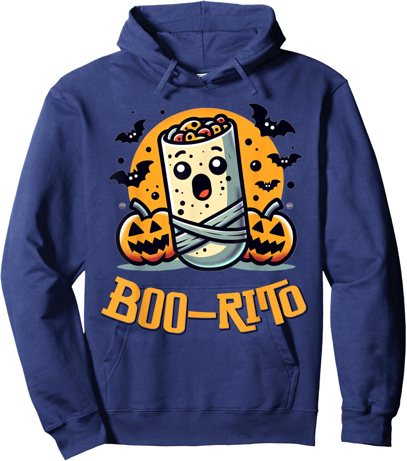 Boo-Rito Funny Mexican Burrito Halloween Costume Hoodie - Hoodie | Navy