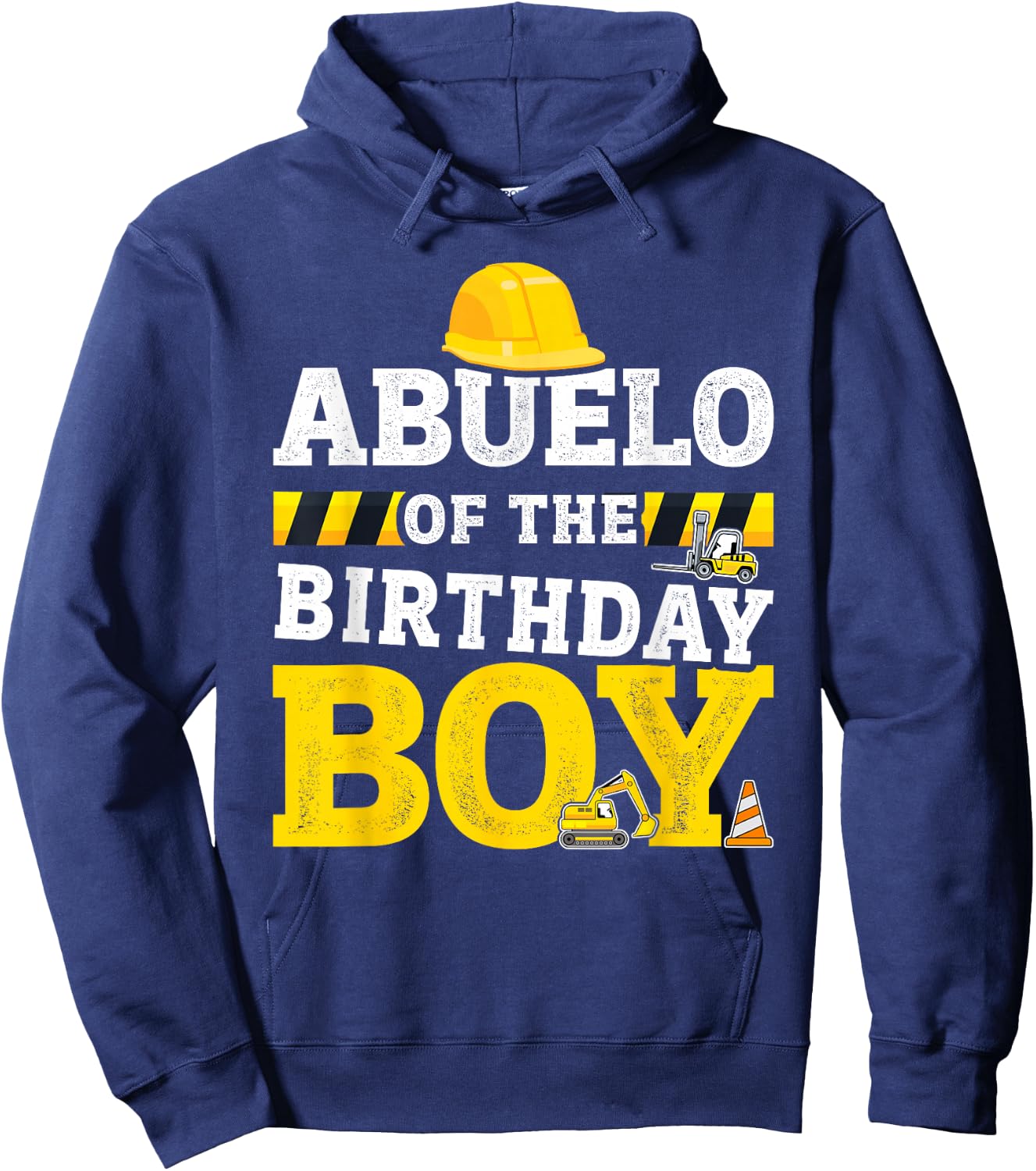 Abuelo of birthday boy matching family construction party Hoodie - Hoodie | Navy