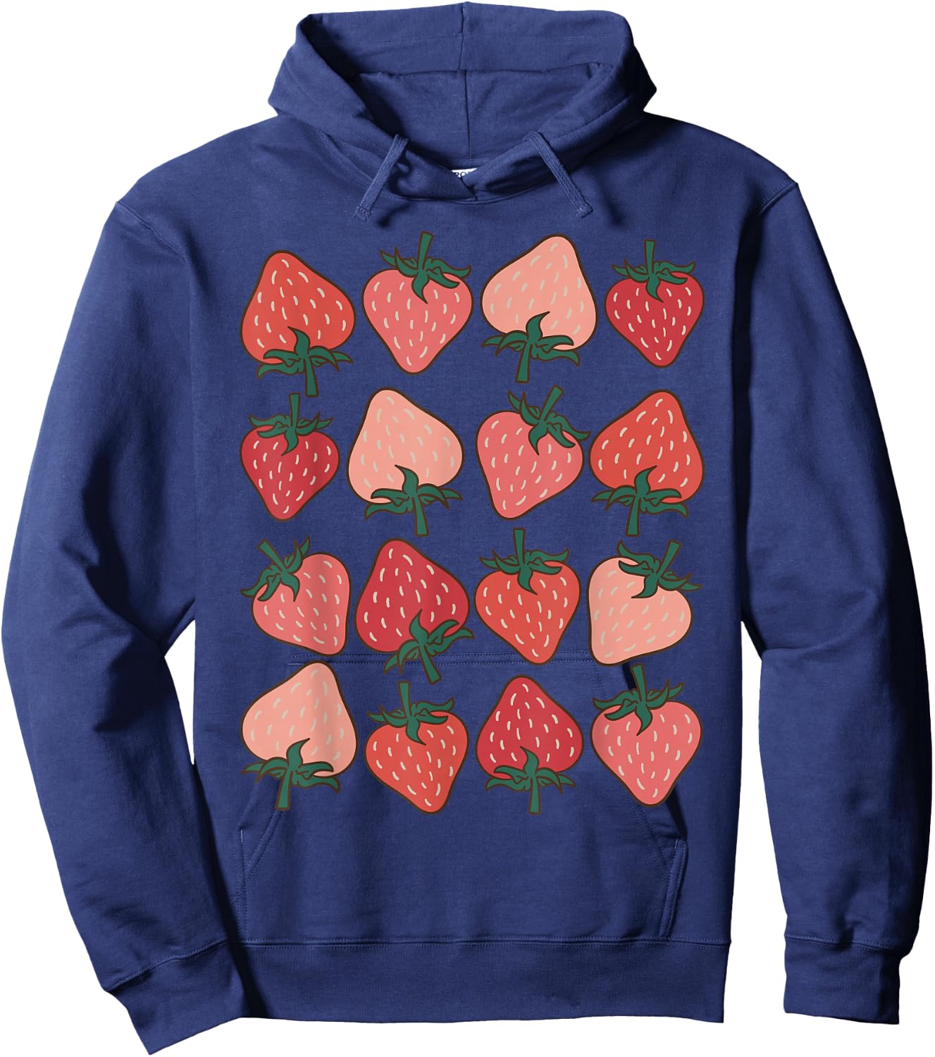 Strawberry Pattern Fruitarian Berry Strawberries Fruit Lover Hoodie - Hoodie | Navy