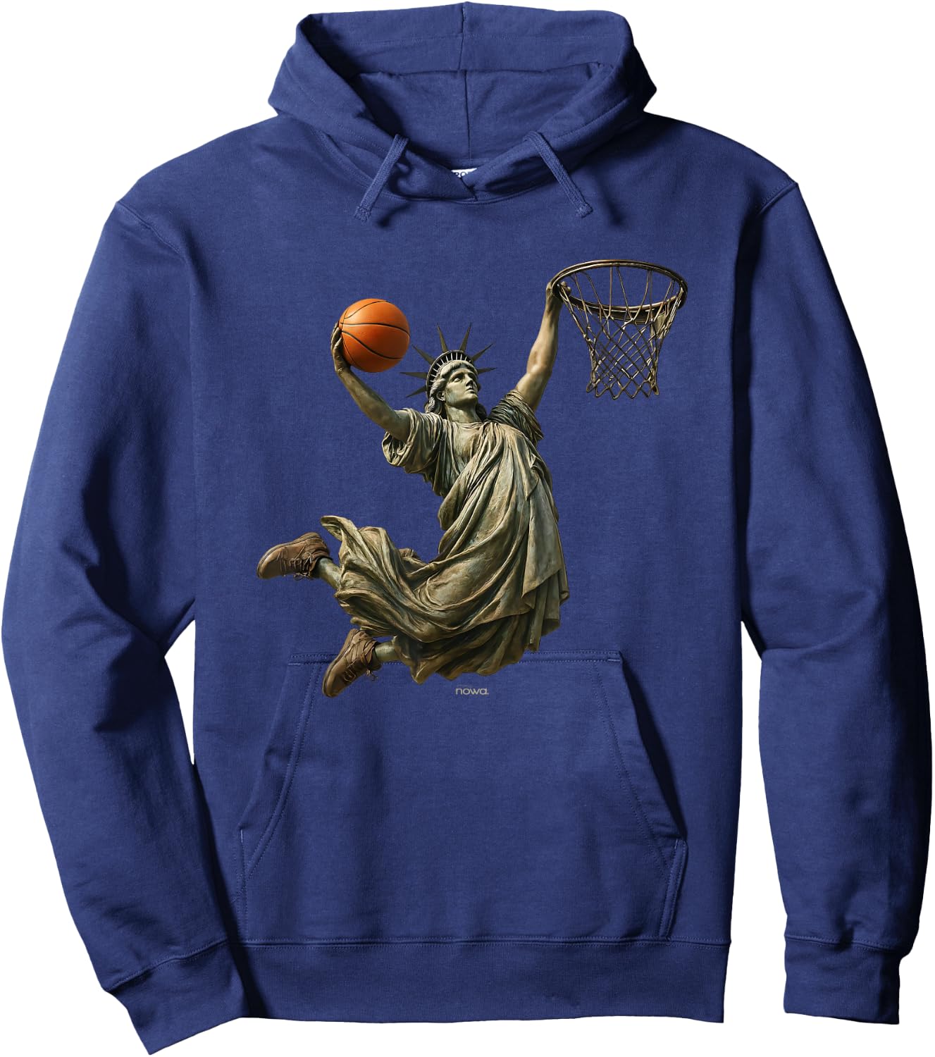 Lady Liberty Basketball - SLAM Dunk ONE Hand ON The Rim Hoodie - Hoodie | Navy