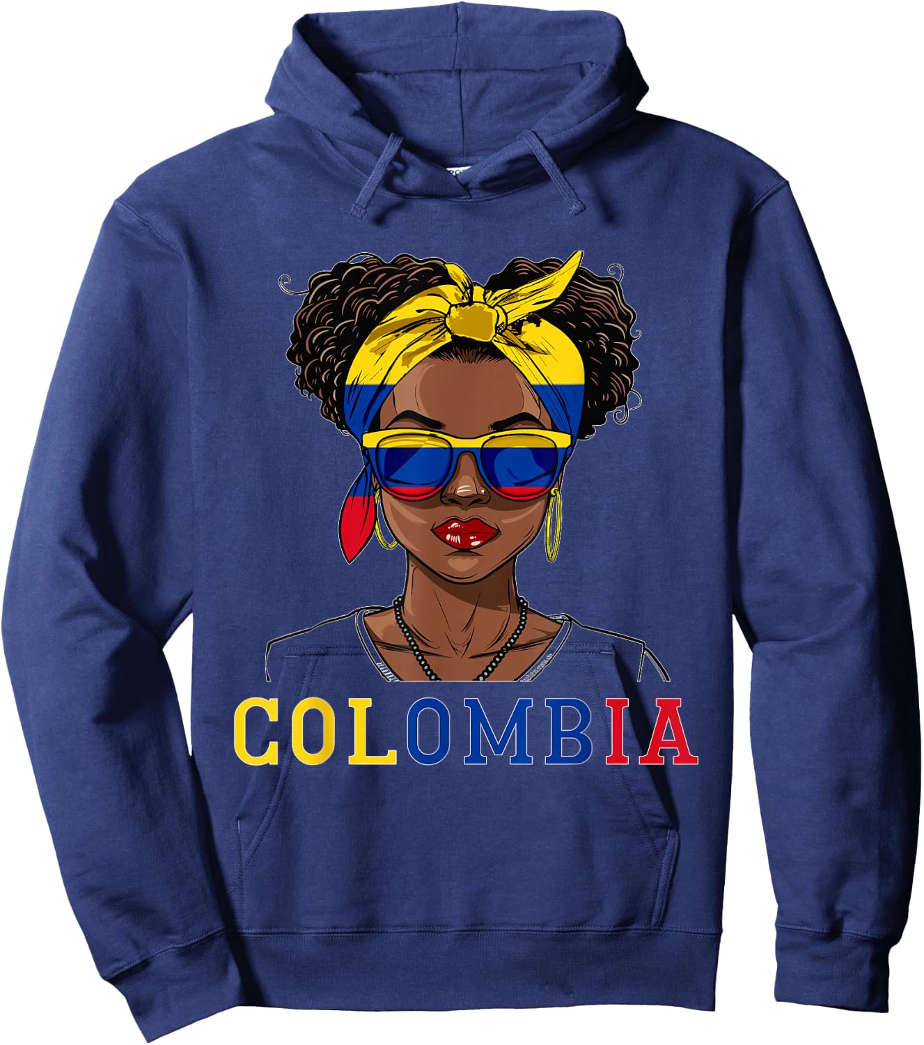 Colombia Flag Outfit for Woman Decor Souvenirs Colombian Hoodie - Hoodie | Navy