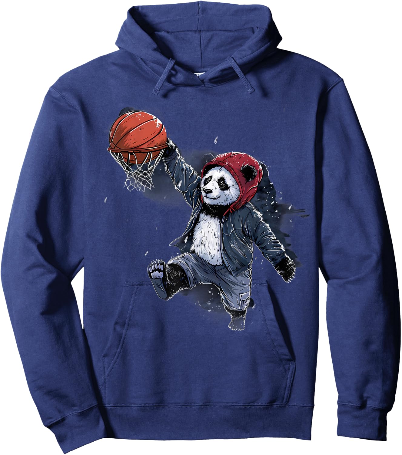 Basketball Slam Dunk Panda Bear Artwork Basketball Lover Hoodie - Hoodie | Navy