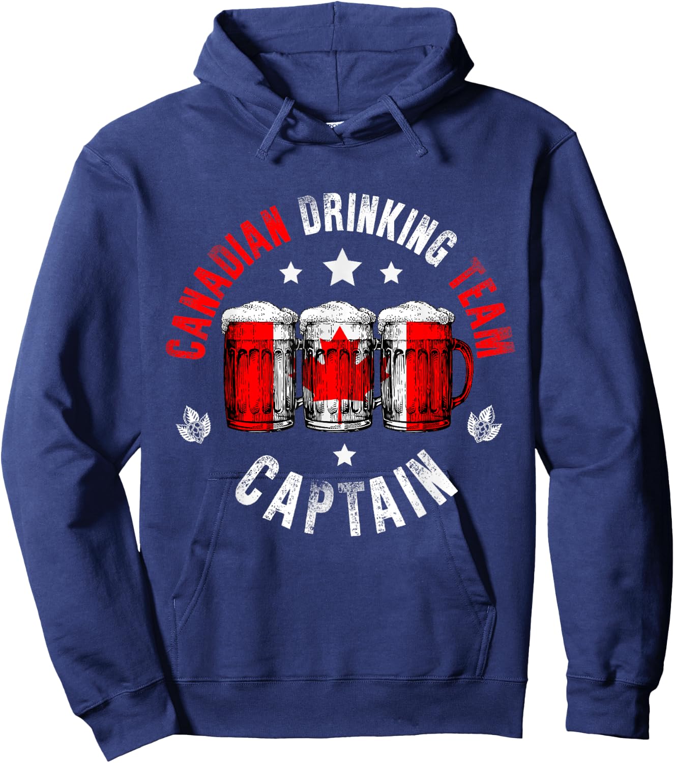 Drink Beer Can Canada Flag Funny Drinking Canadian Team Hoodie - Hoodie | Navy