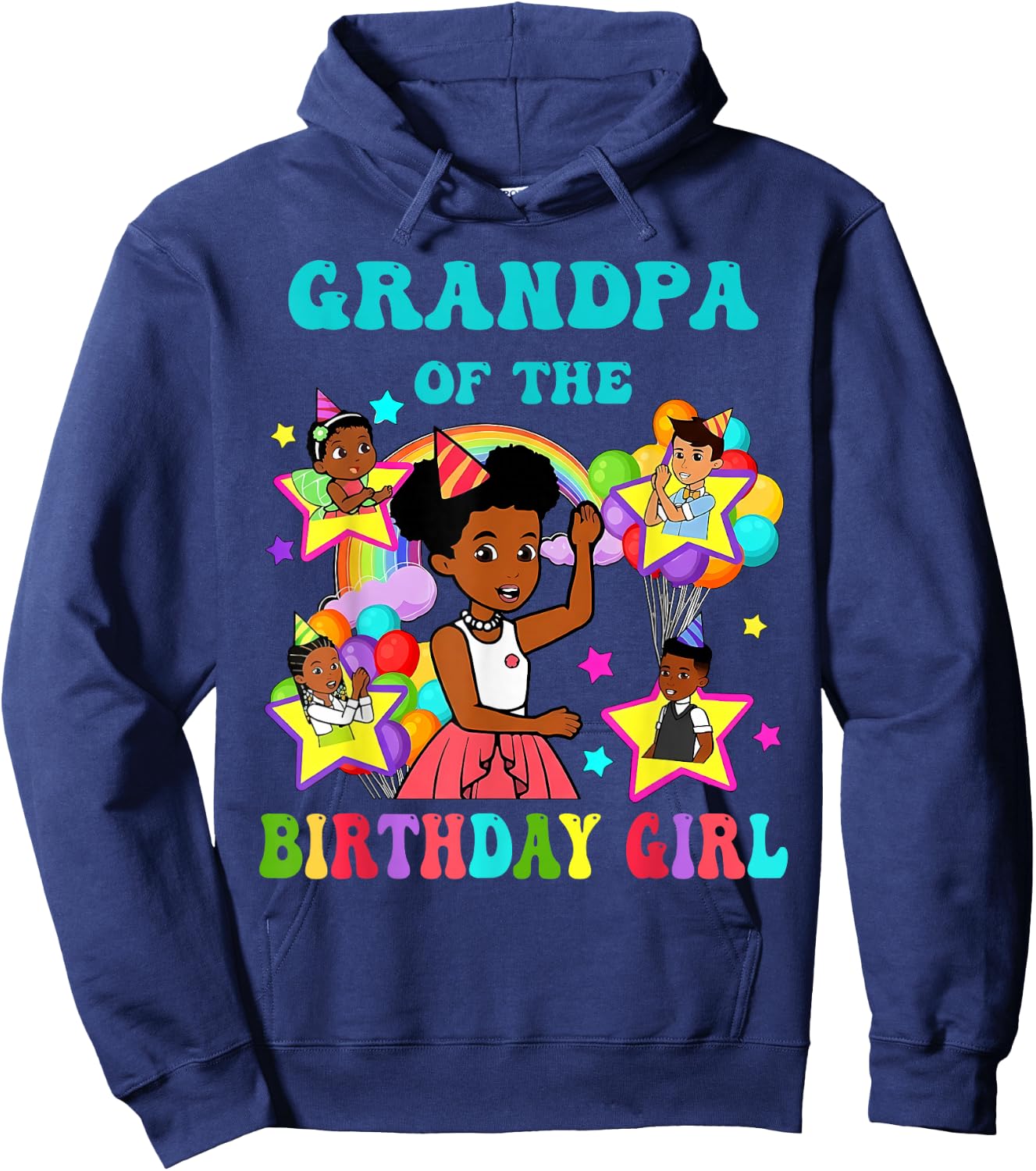 Grandpa of Birthday Girl Gracie Pink Doll Family Decorations Hoodie - Hoodie | Navy