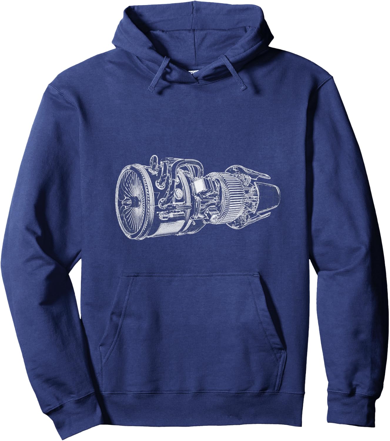 Jet Engine Blueprint Amazing - Engineers / Mechanics Hoodie - Hoodie | Navy