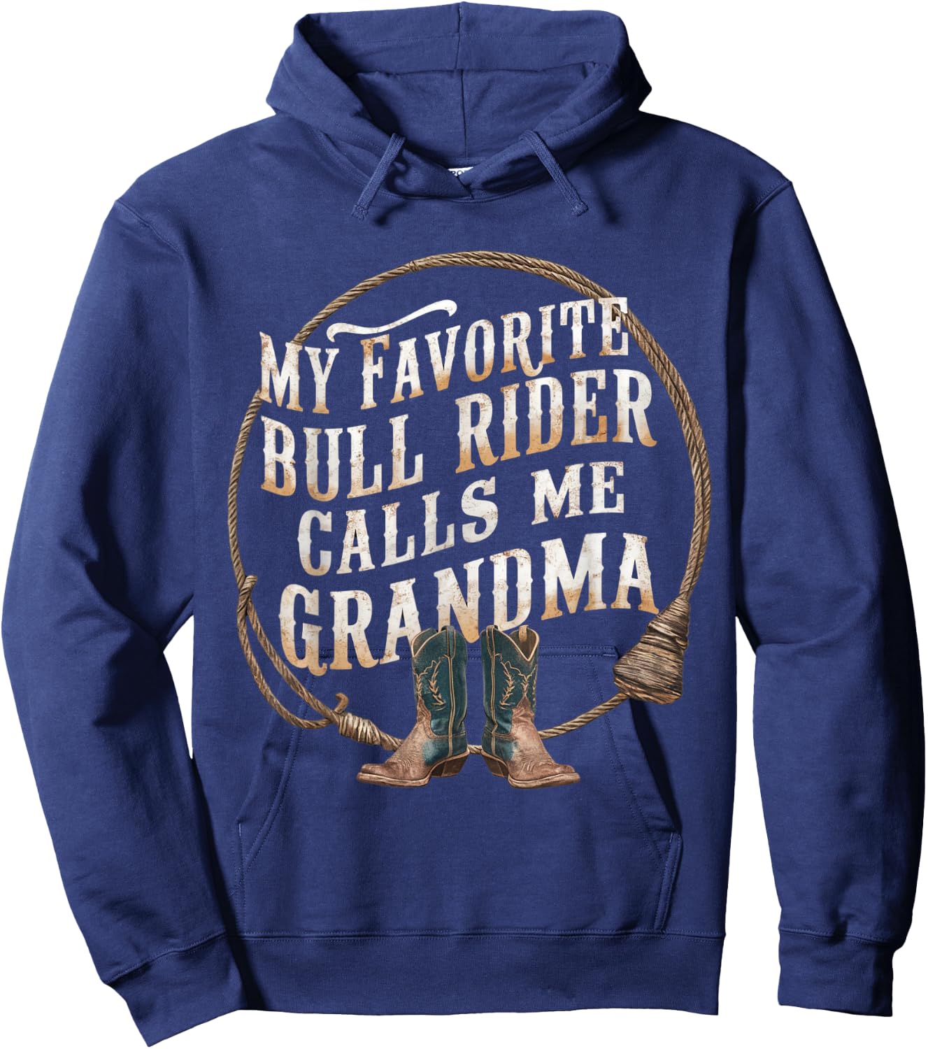 My favorite Bull Rider calls me Grandma of Bull Rider Hoodie - Hoodie | Navy