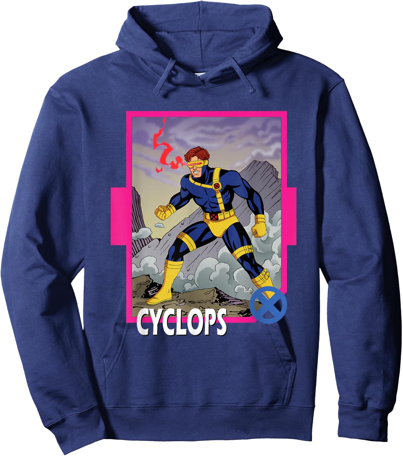 Marvel X-Men '97 Classic Cyclops Vintage Super Hero Card Hoodie - Hoodie | Navy