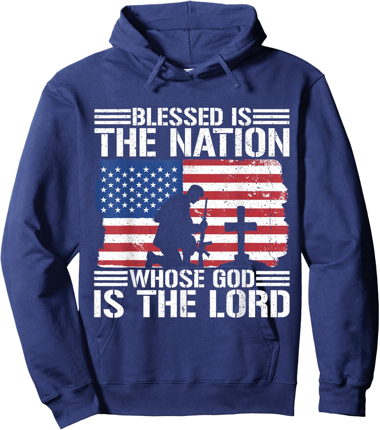 Blessed Is The Nation Whose God Is The Lord Hoodie - Hoodie | Navy