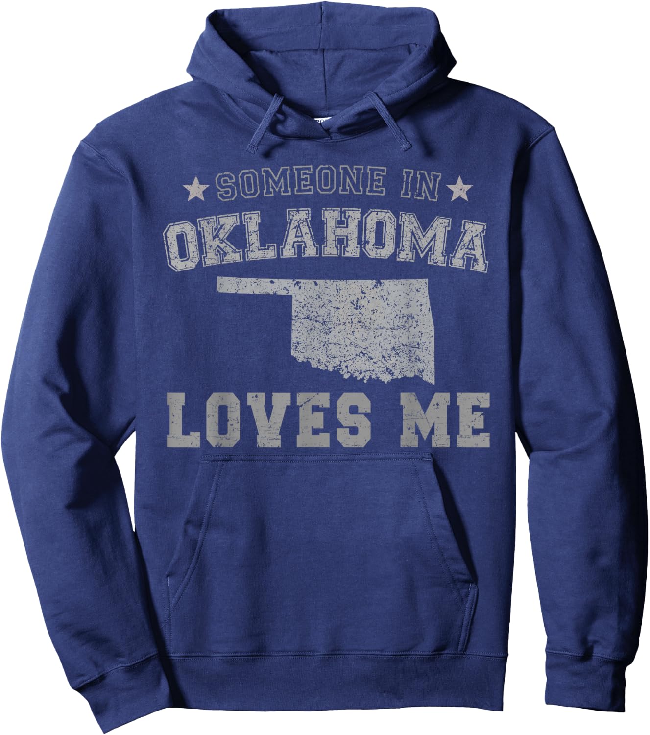 Someone In Oklahoma Loves Me Heart Vintage State Hoodie - Hoodie | Navy