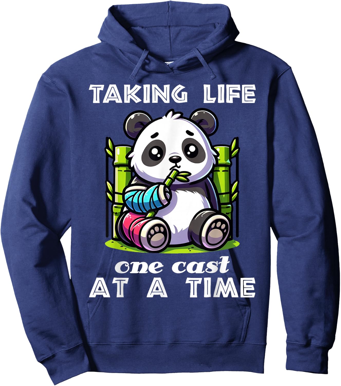 Taking Life One Cast At A Time Broken Arm Gifts For Kids Hoodie - Hoodie | Navy