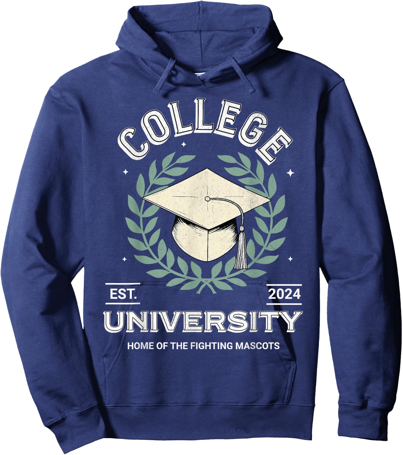 College University Retro Funny Generic Education Hoodie - Hoodie | Navy