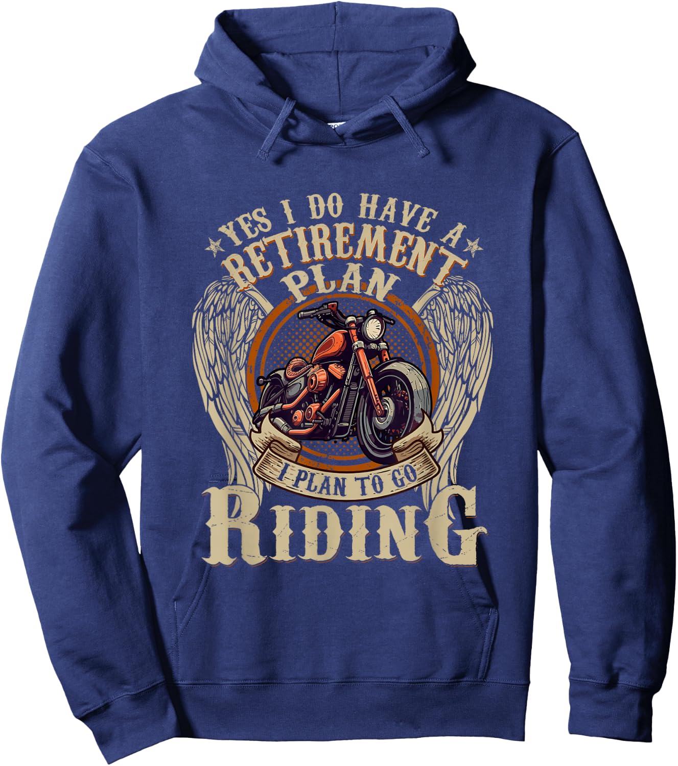 Retirement Plan To Go Riding Gift Motorcycle Riders Biker Hoodie - Hoodie | Navy