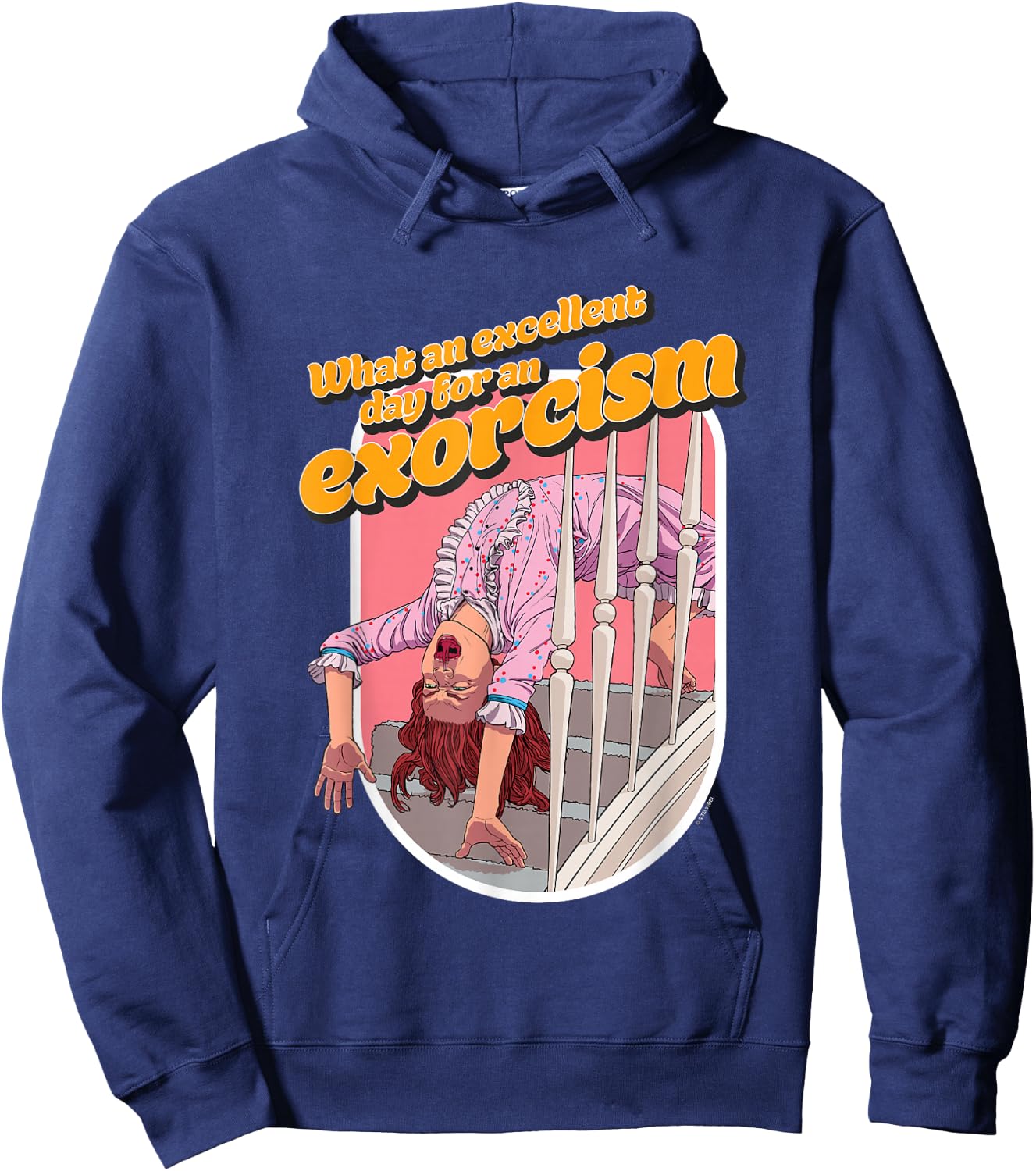 The Exorcist What An Excellent Day For An Exorcism Stairs Hoodie - Hoodie | Navy