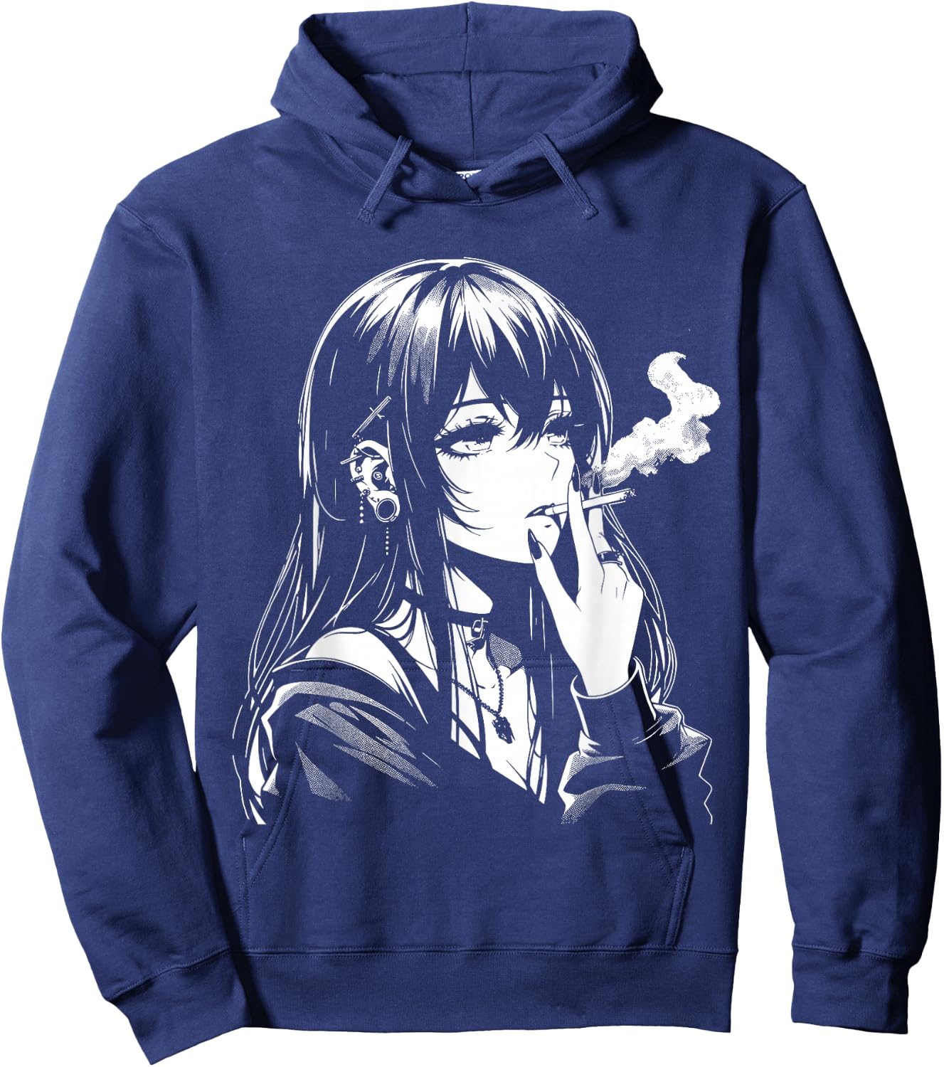 Anime Manga Otaku Waifu Girl Japanese Aesthetic Hoodie - Hoodie | Navy