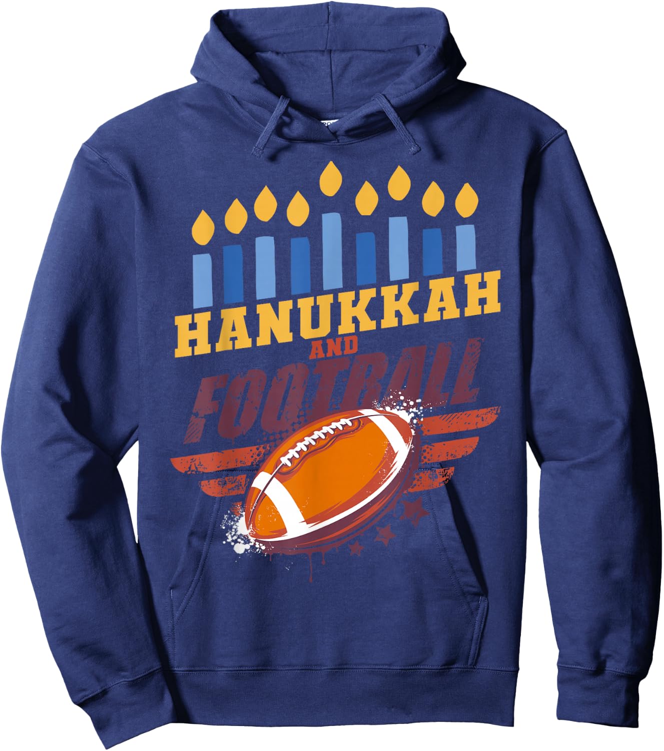 Funny Hanukkah Football Jewish Chanukah Sleeping Boys Hoodie - Hoodie | Navy