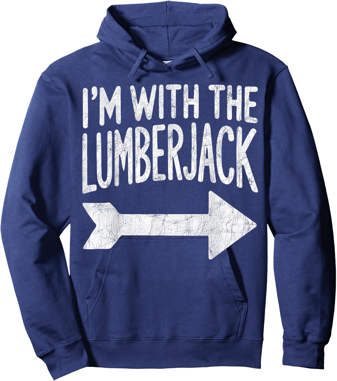 I'm With the Lumberjack Costume, Matching Halloween Couples Hoodie - Hoodie | Navy