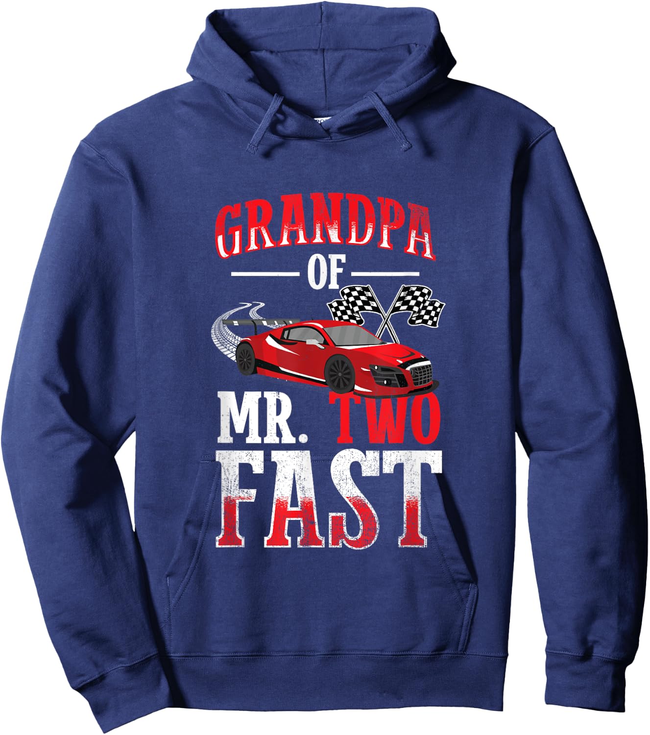 Grandpa Of Mr. Two Fast - Two Fast 2 Curious 2nd Birthday Hoodie - Hoodie | Navy