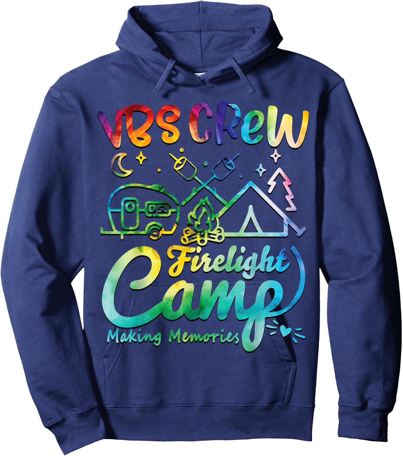 VBS Crew Camp Firelight Vacation Bible School Camping Camper Hoodie - Hoodie | Navy