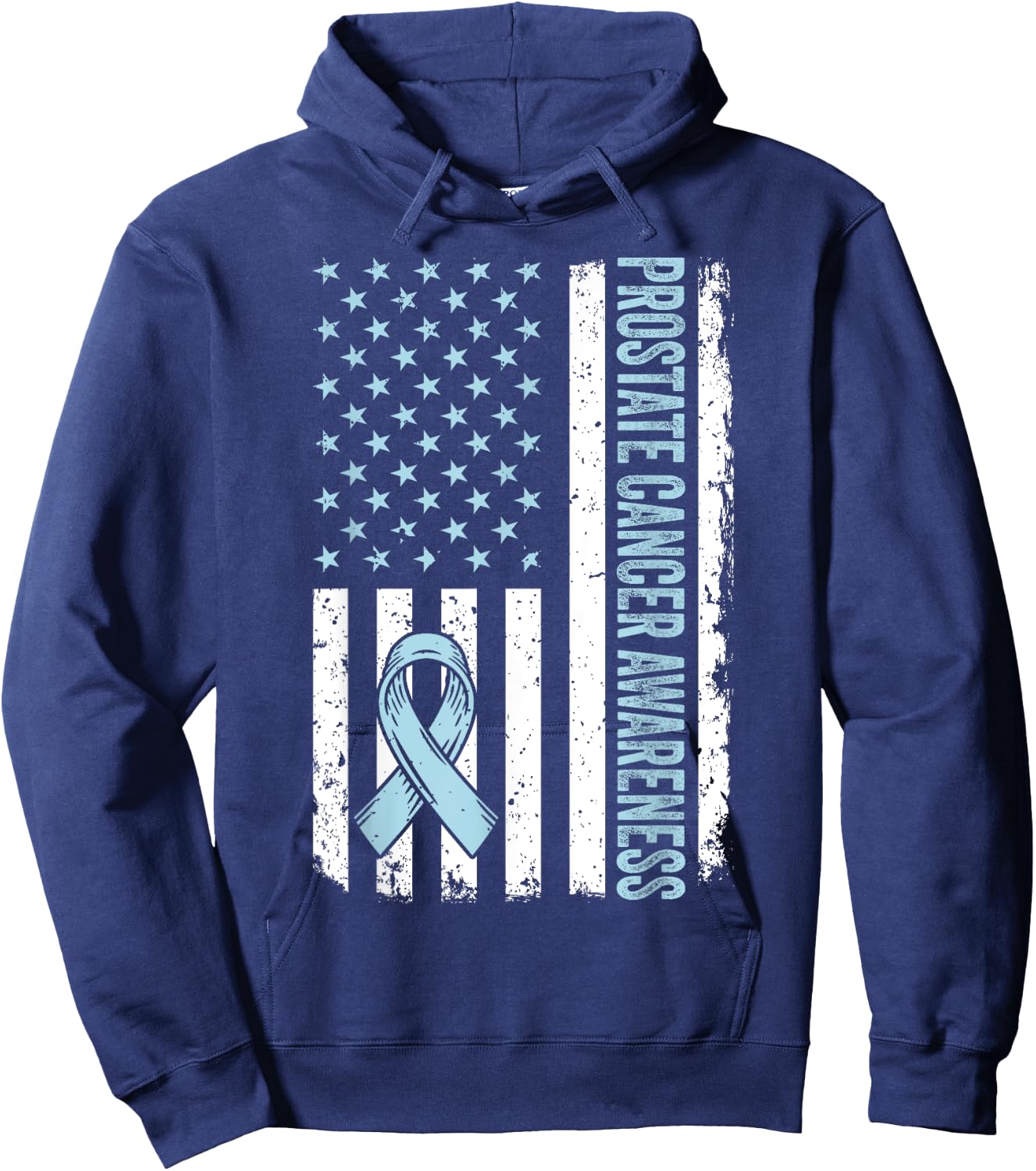 Prostate Cancer Shirt America Flag Prostate Cancer Awareness Hoodie - Hoodie | Navy