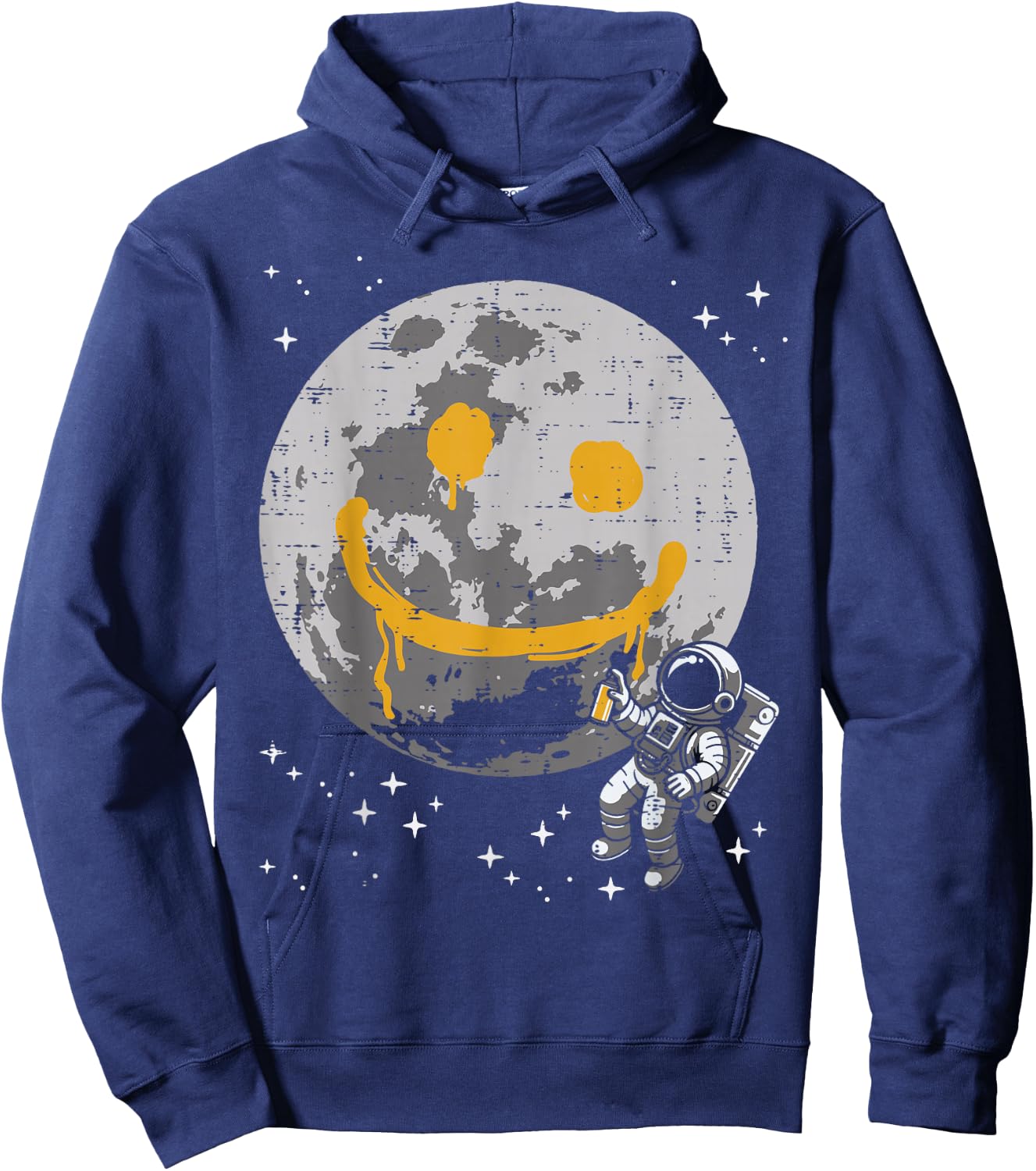 Astronaut Spray Paint Moon Smile Face Space Kids Women Men Hoodie - Hoodie | Navy