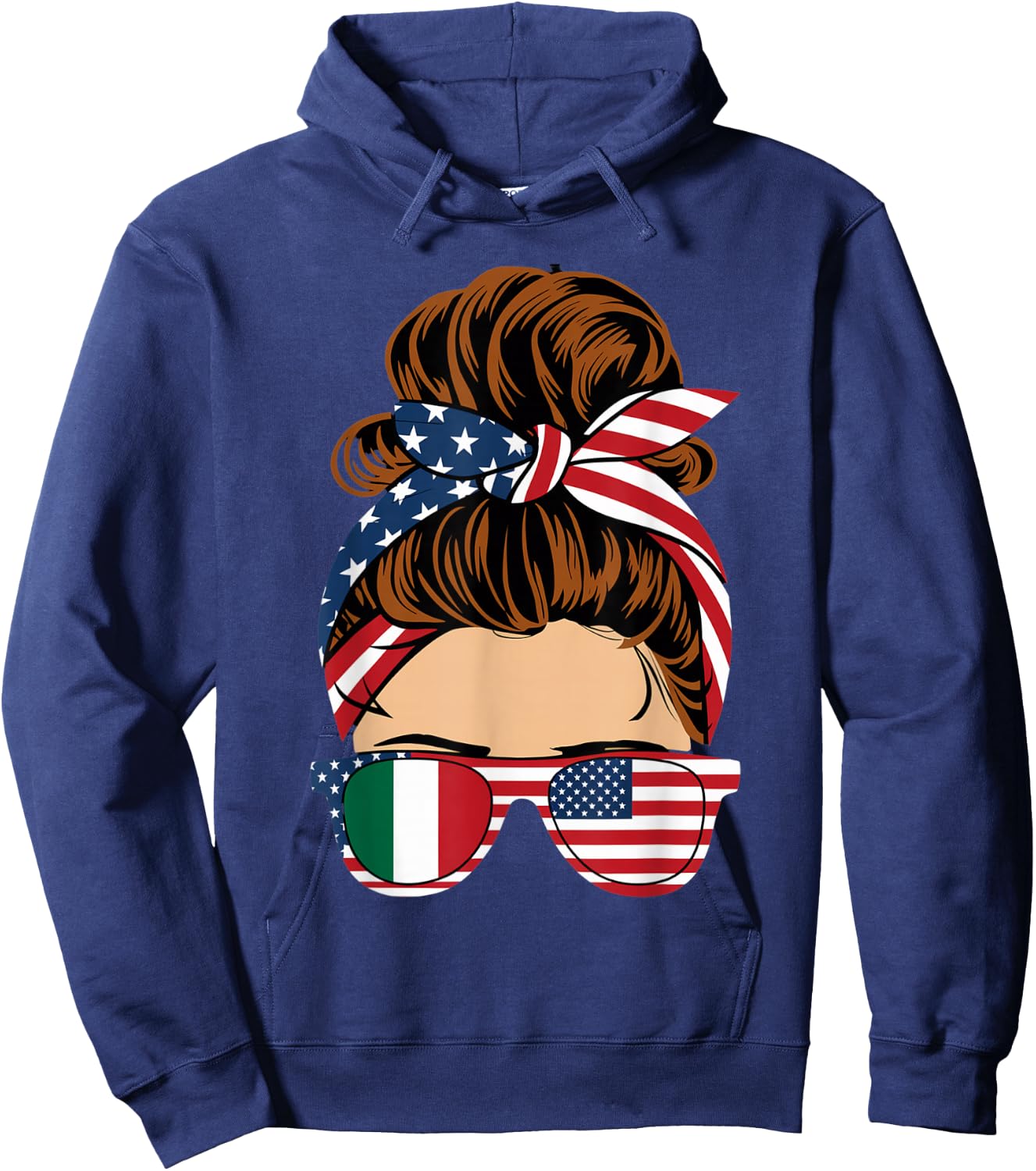 American Italian Patriot Flag Women Girl Italy Grown Hoodie - Hoodie | Navy