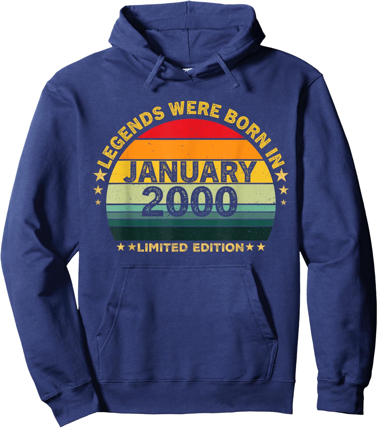 Vintage 26th Birthday Legends were Born in January 2000 Hoodie - Hoodie | Navy