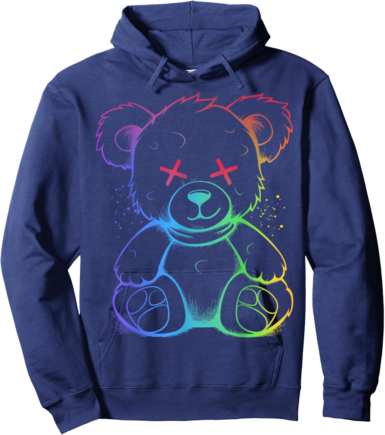Evil Teddy Bear Dark Scary Fantasy Gothic Teddy Cuddling Hoodie - Hoodie | Navy