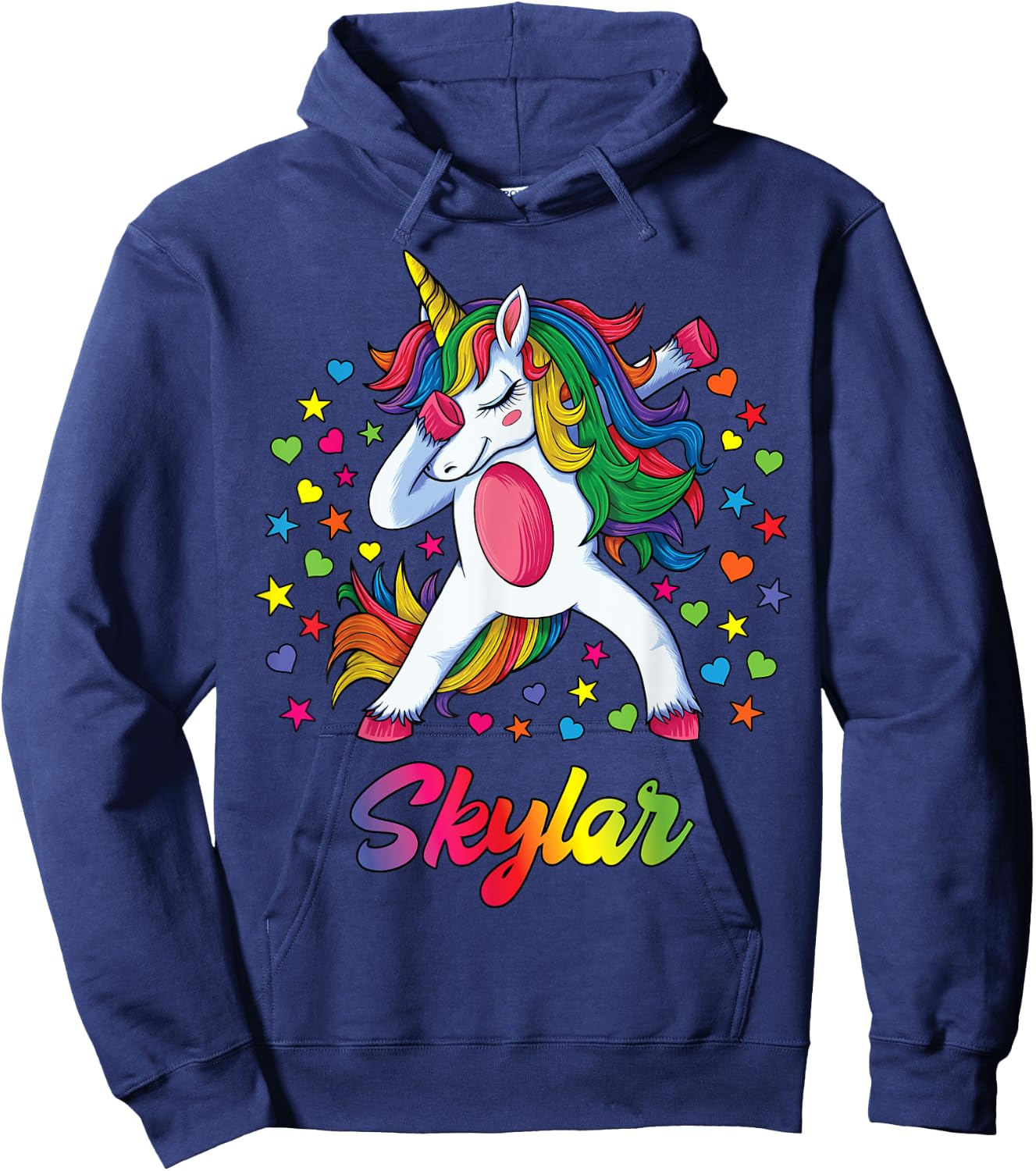 Skylar Personalised Name Unicorn Girl Gift Hoodie - Hoodie | Navy