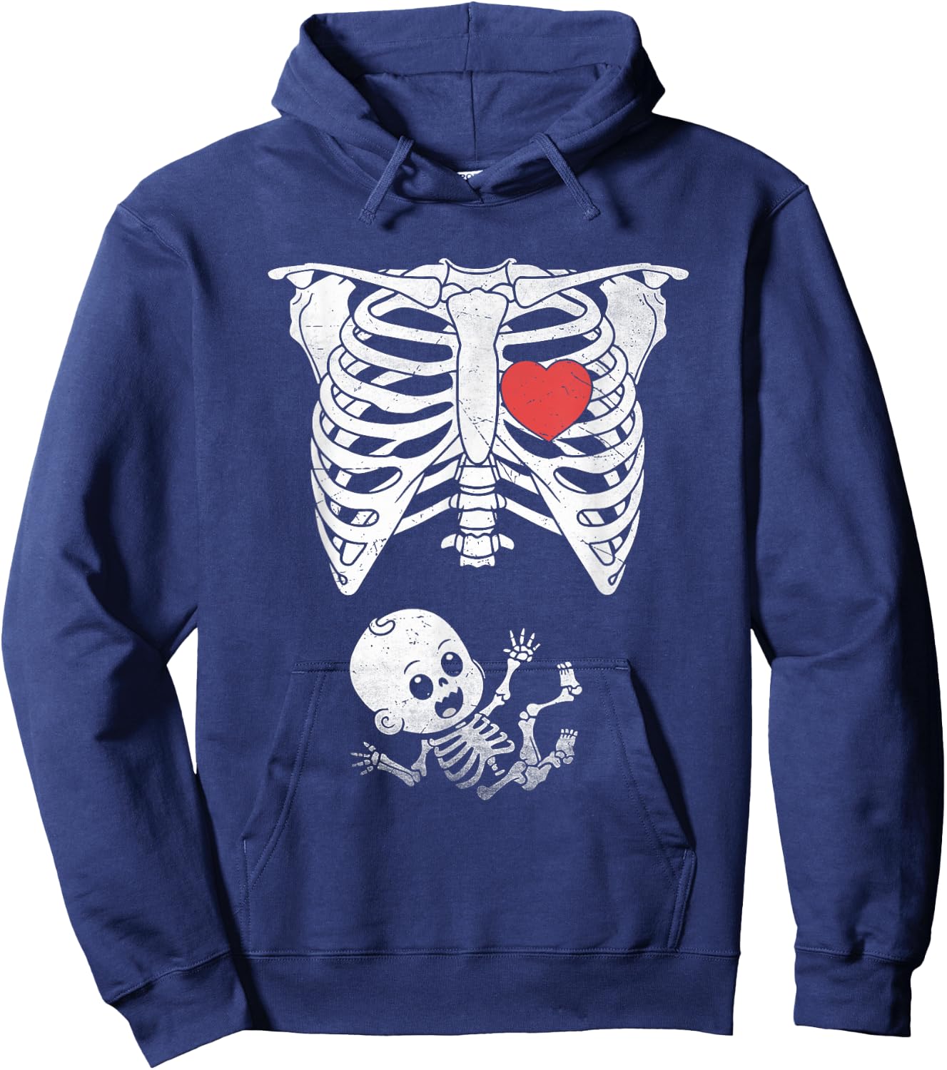 Skeleton Pregnancy Announcement XRay Halloween Moms Hoodie - Hoodie | Navy